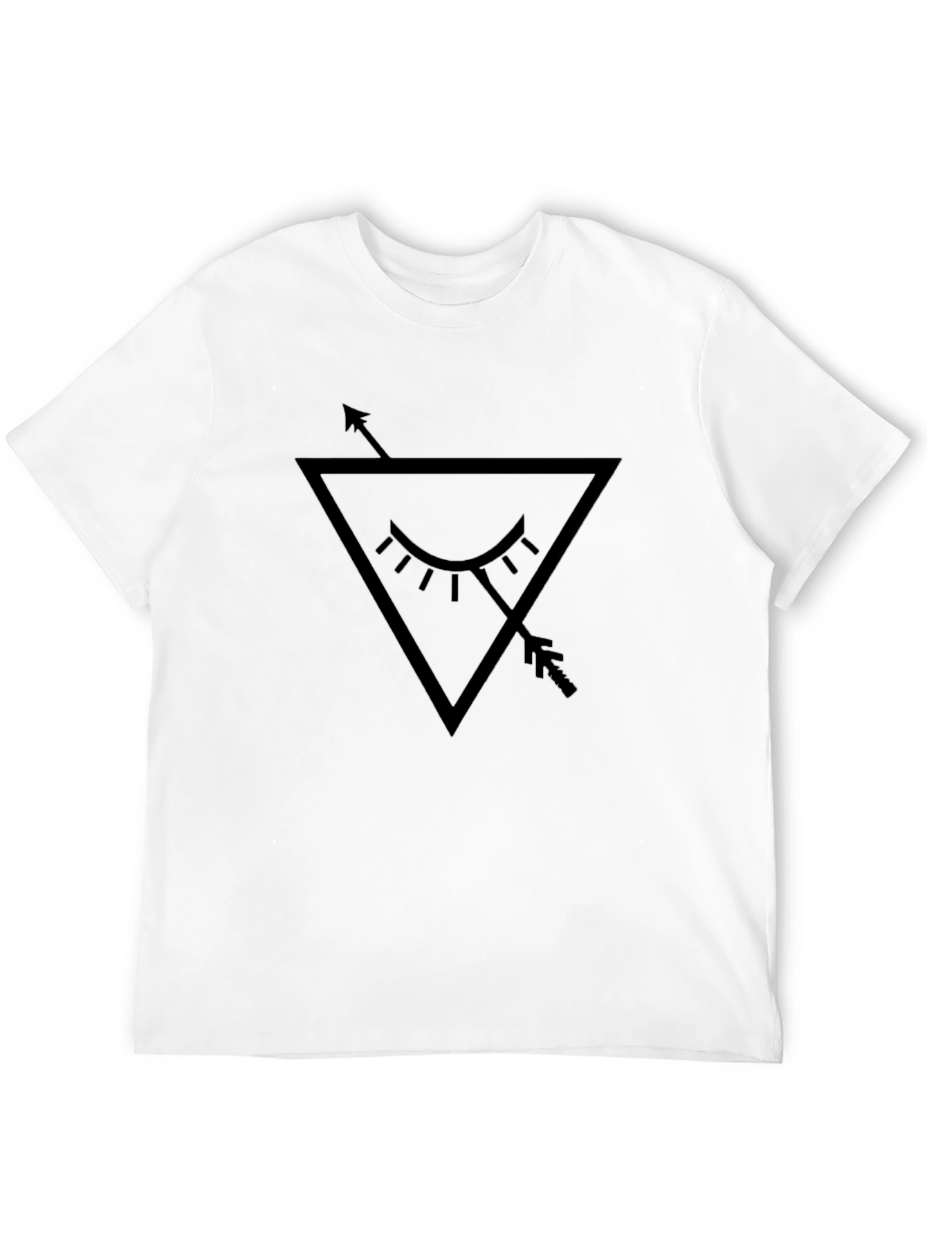 Triangle Eye Arrow Graphic Tee - Black Unisex