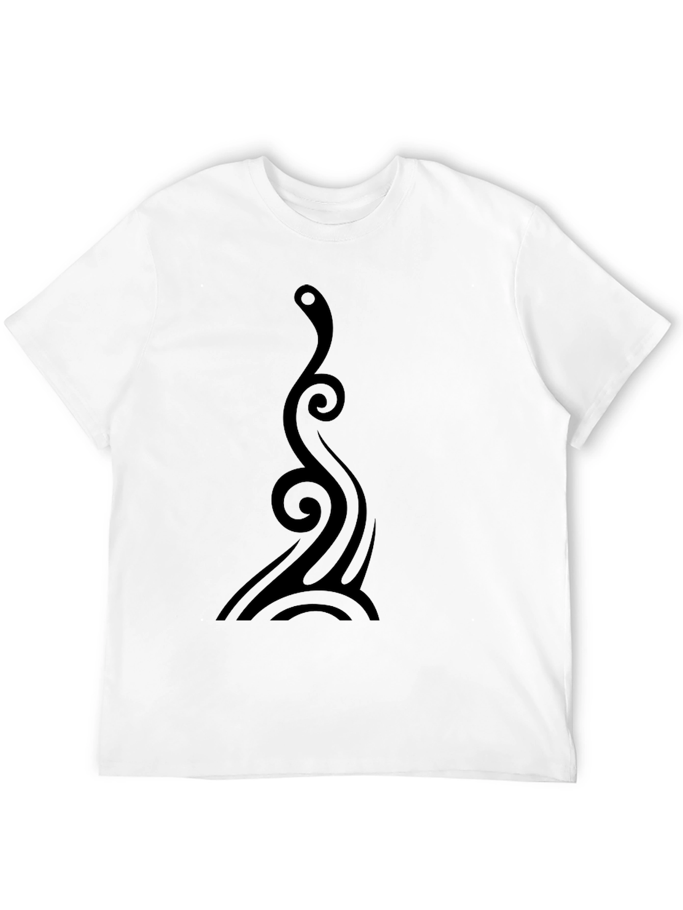 Mens Black Tribal Swirl Graphic Tee