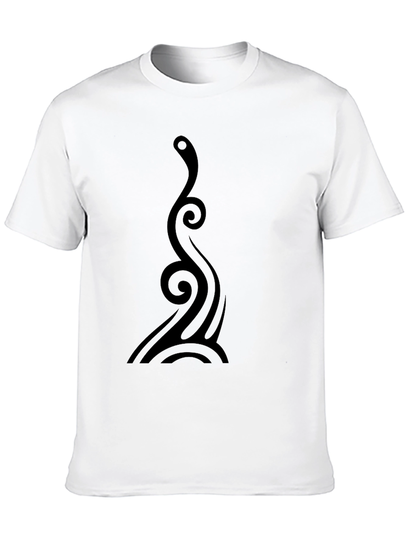Mens Black Tribal Swirl Graphic Tee