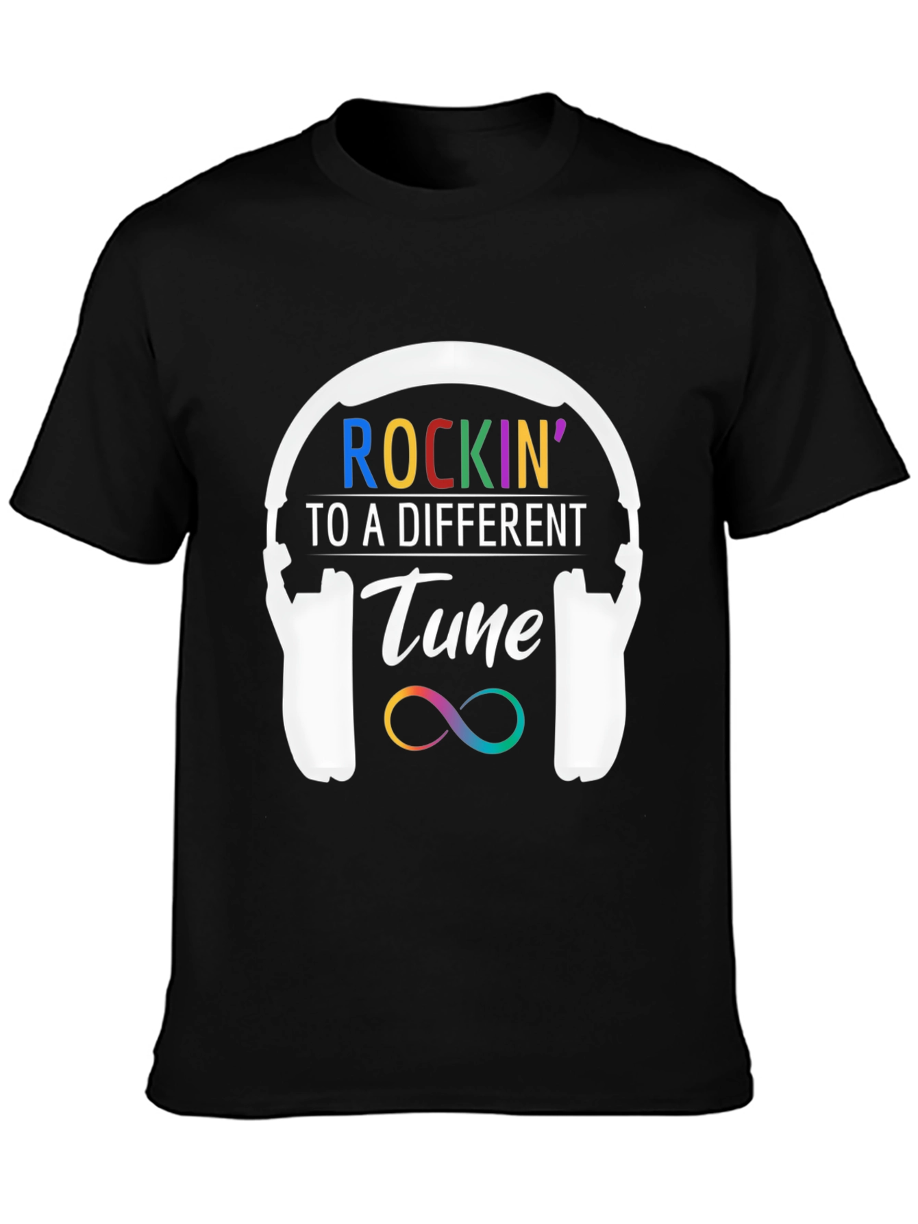 Rockin to a Different Tune Black T-Shirt