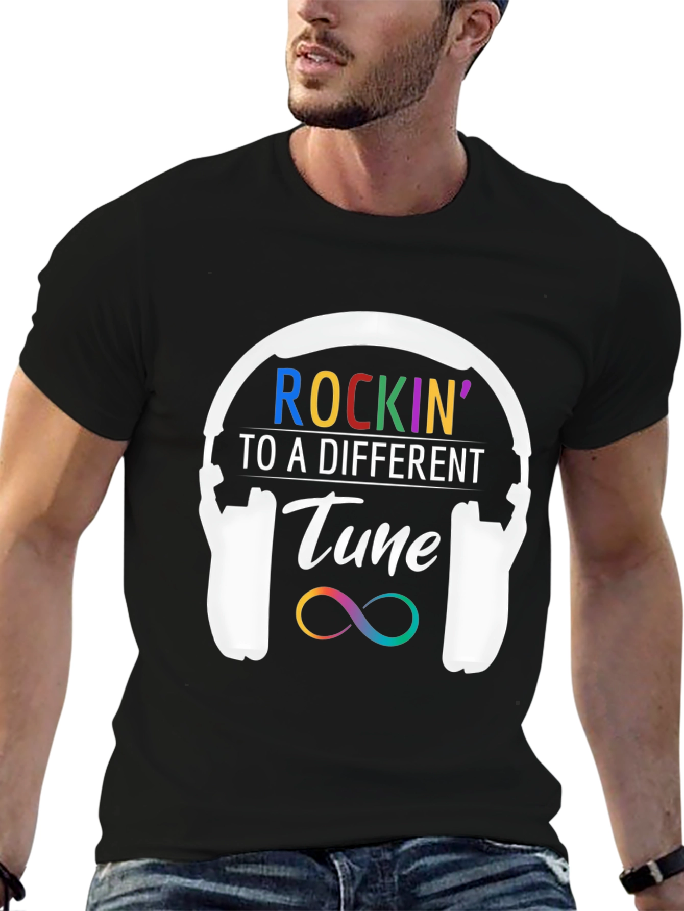 Rockin to a Different Tune Black T-Shirt