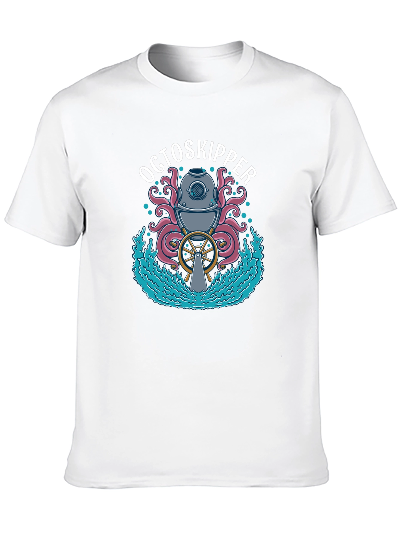 OctoSkipper Graphic T-Shirt - Nautical Octopus Diver Design