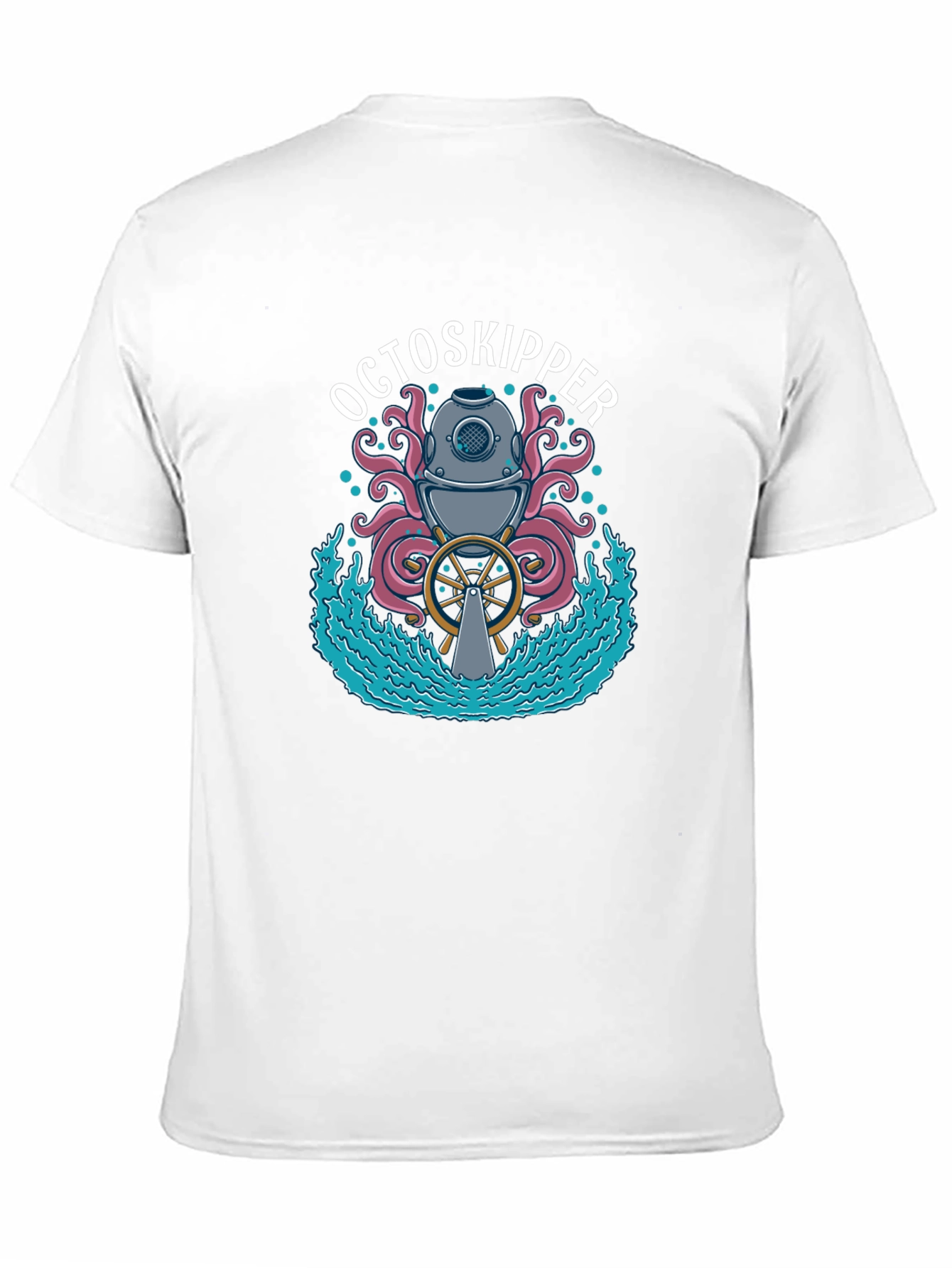 OctoSkipper Graphic T-Shirt - Nautical Octopus Diver Design