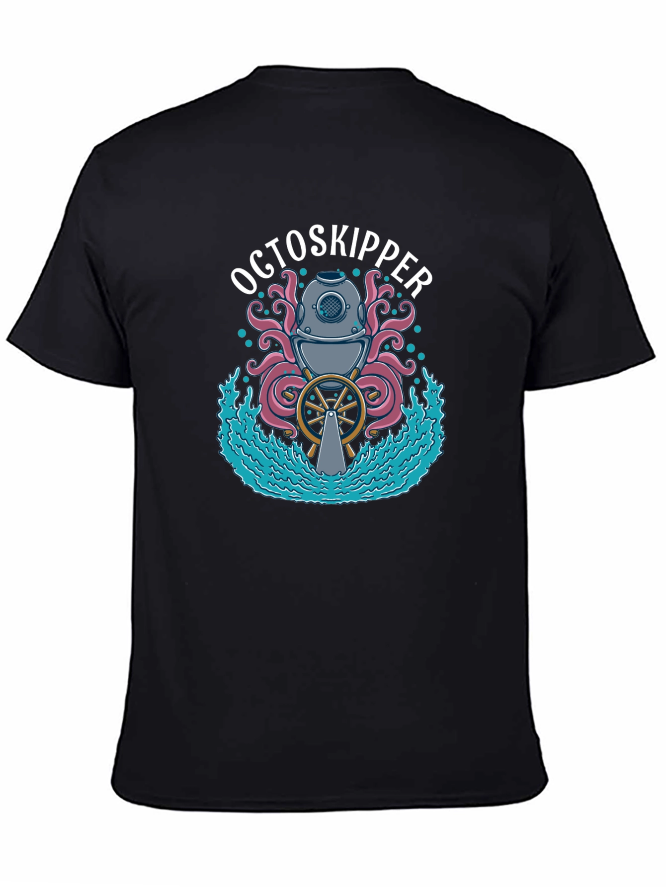 OctoSkipper Graphic T-Shirt - Nautical Octopus Diver Design