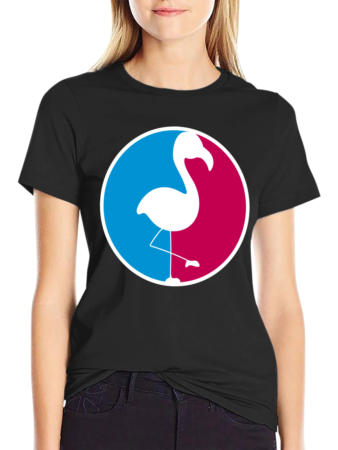 Flamingo Graphic Tee - Casual Black T-Shirt