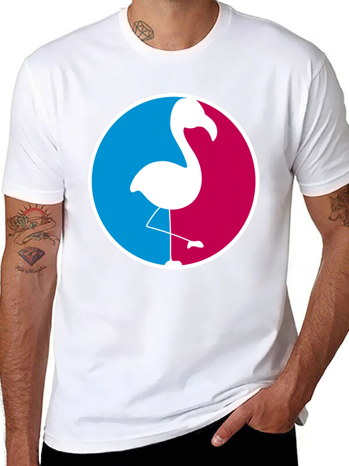 Flamingo Graphic Tee - Casual Black T-Shirt