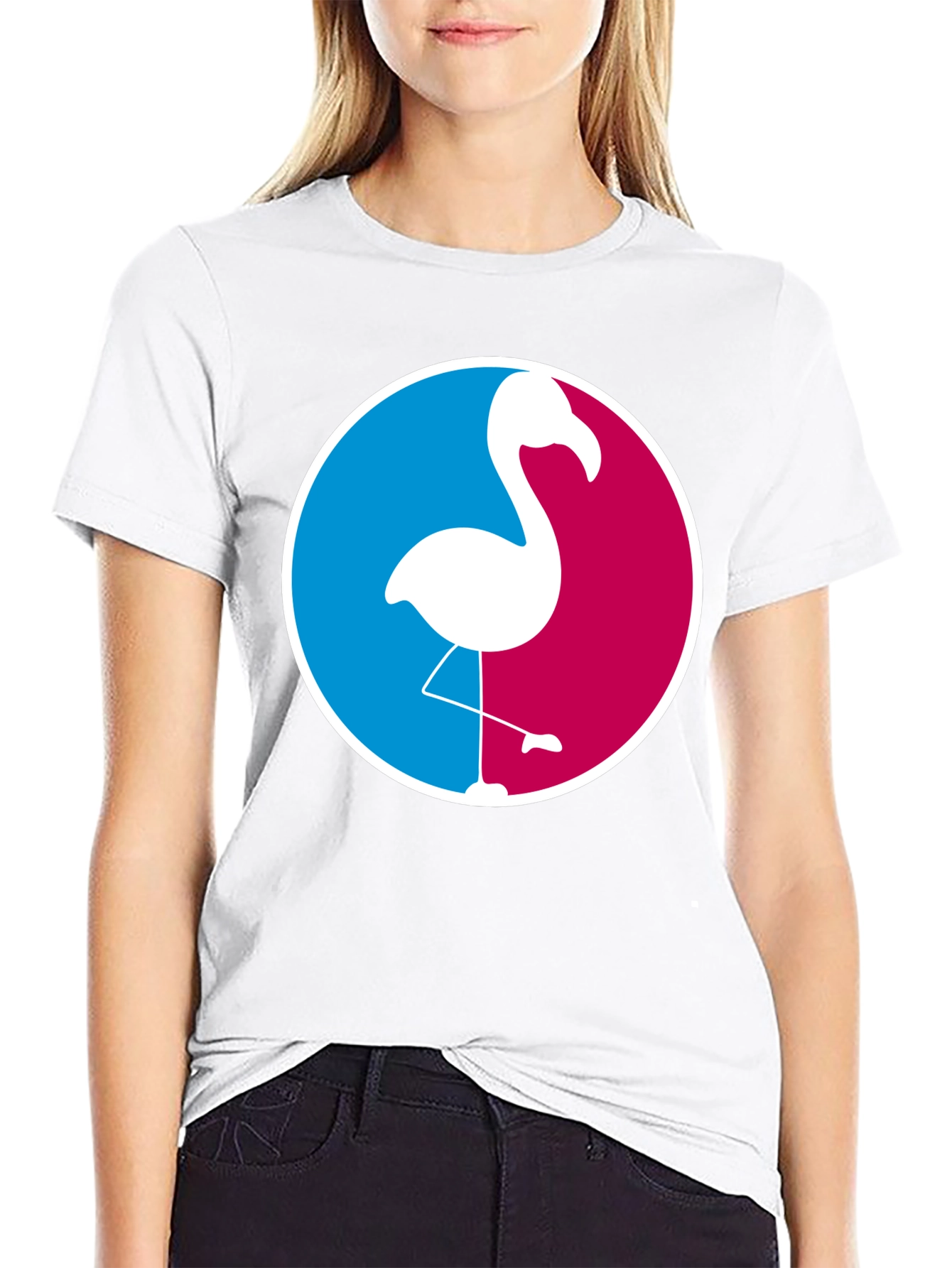 Flamingo Graphic Tee - Casual Black T-Shirt