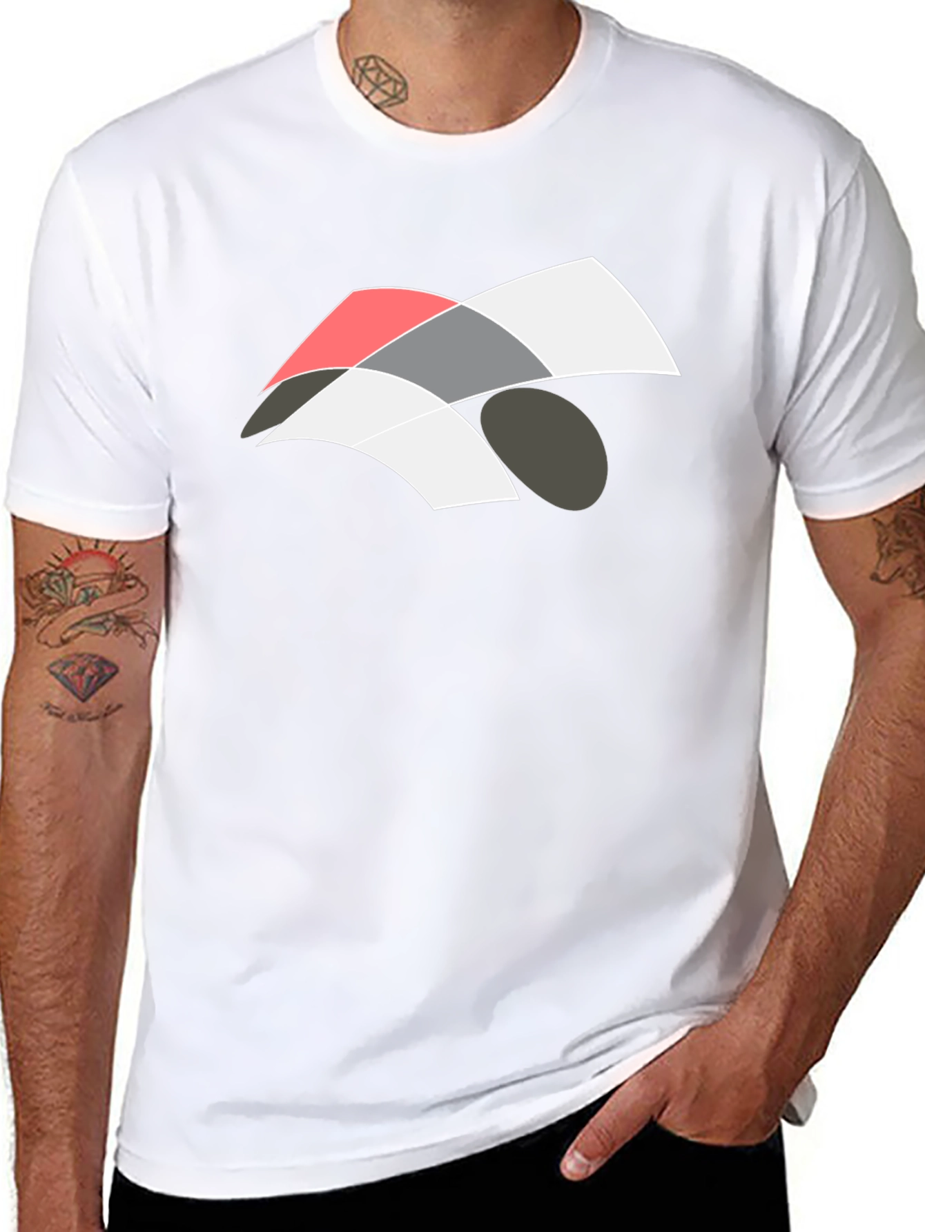 Abstract Graphic Black T-Shirt - Modern Casual Wear