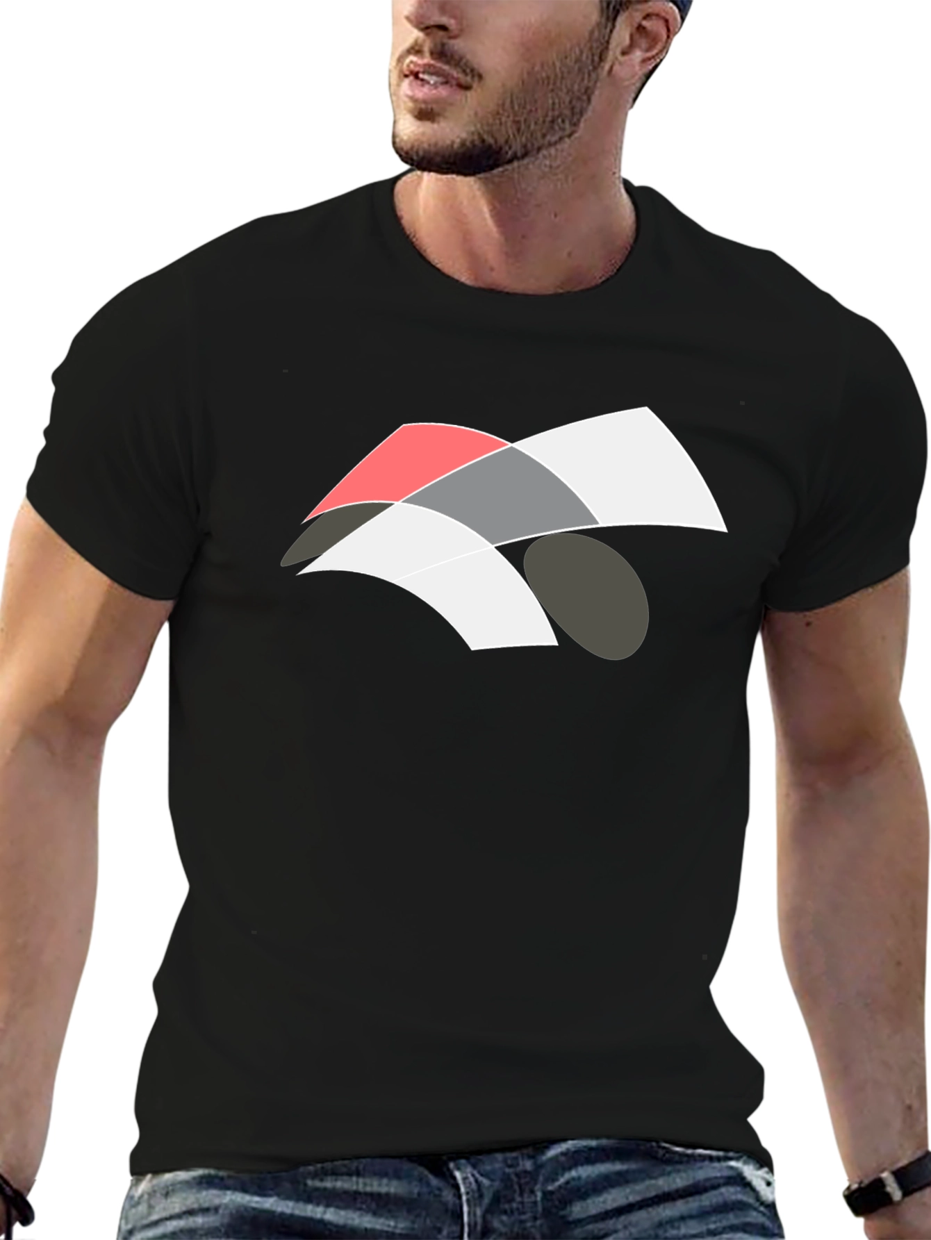 Abstract Graphic Black T-Shirt - Modern Casual Wear