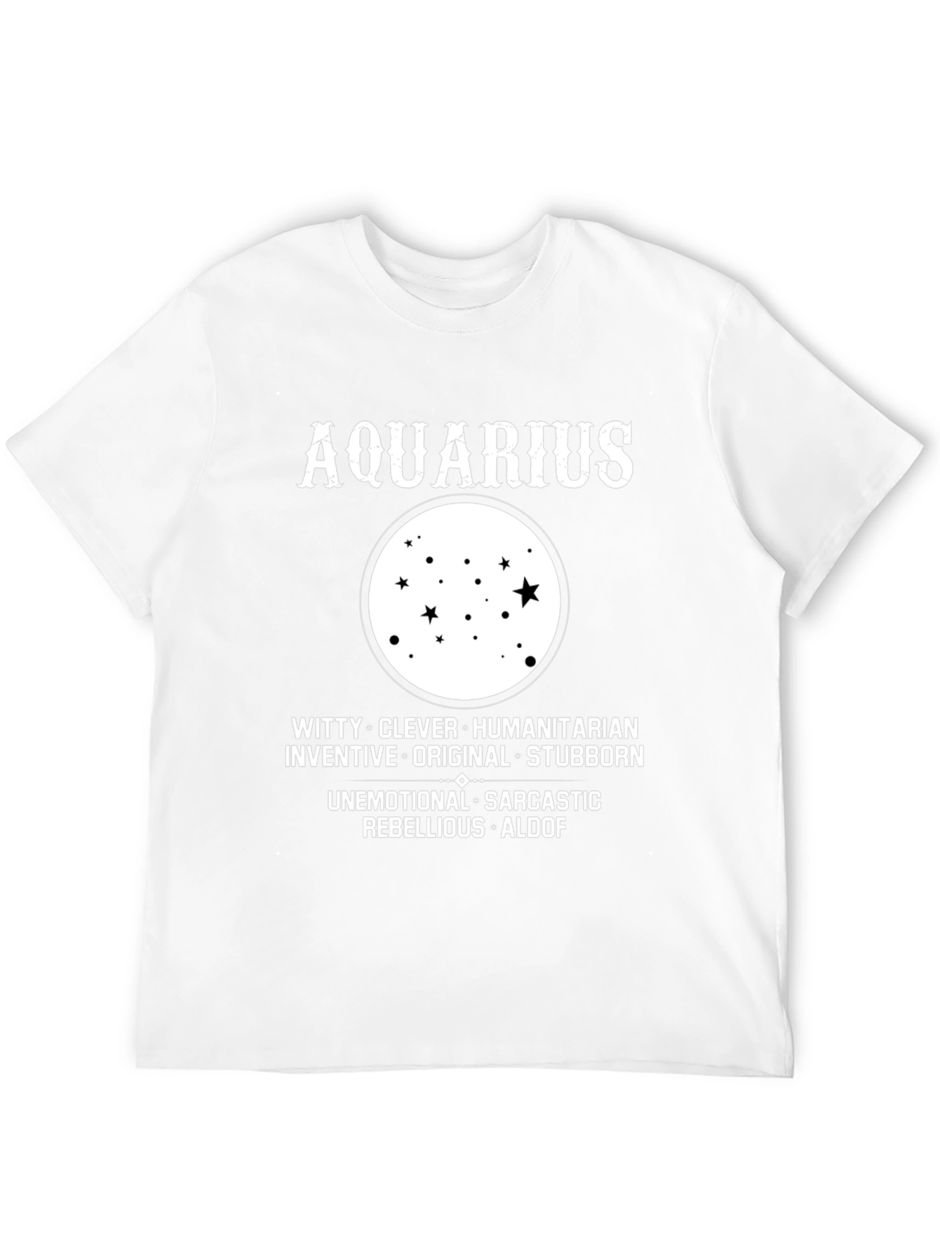 Aquarius Zodiac Star Sign Black T-Shirt