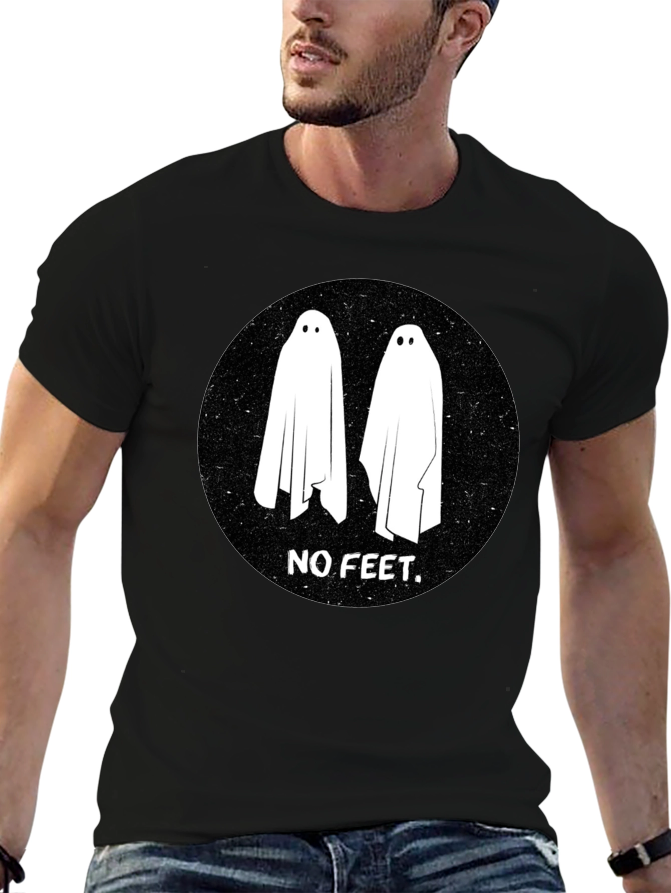 Ghost No Feet Black T-Shirt