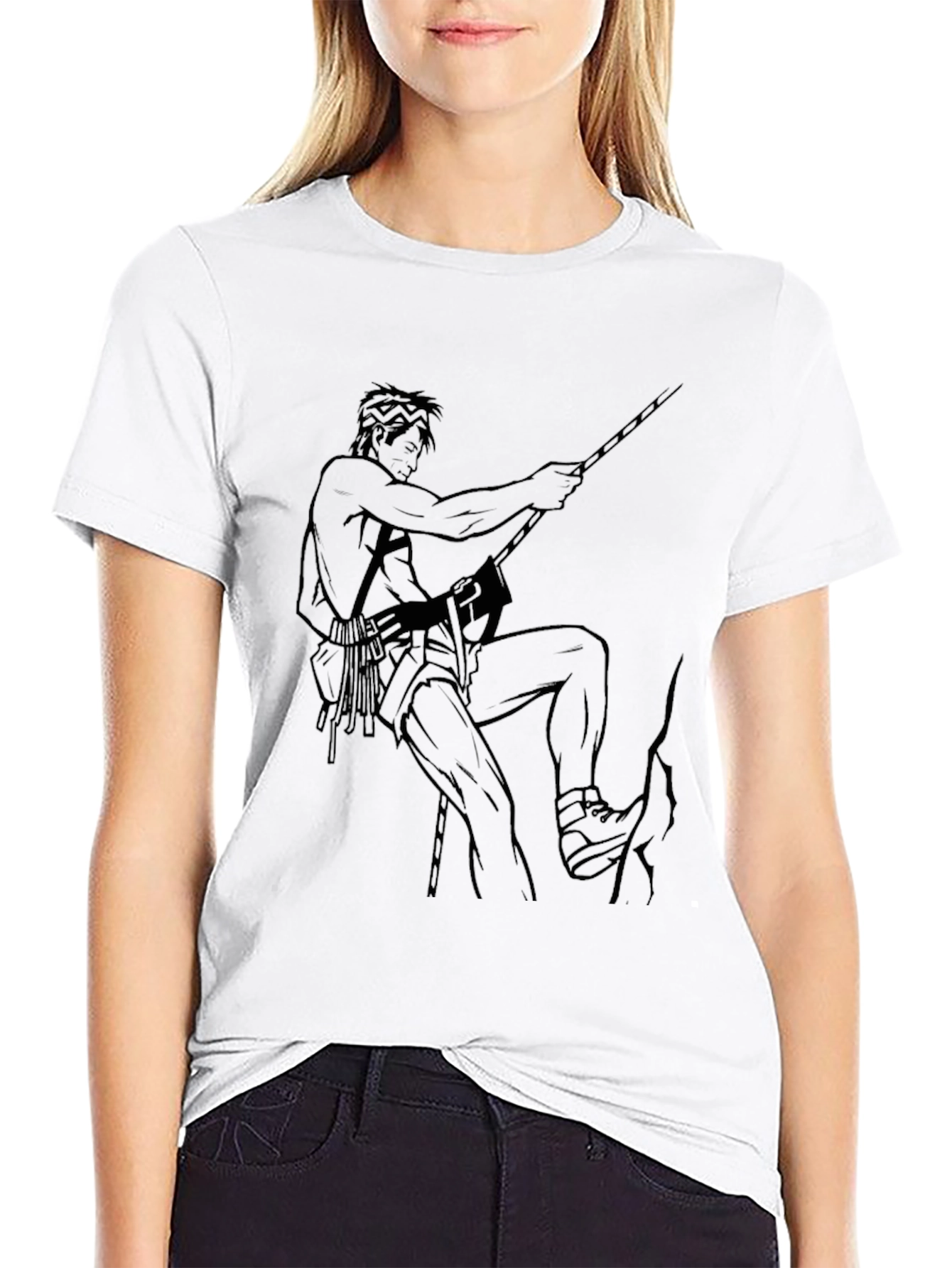 Climbing Man Graphic Tee - Black T-Shirt