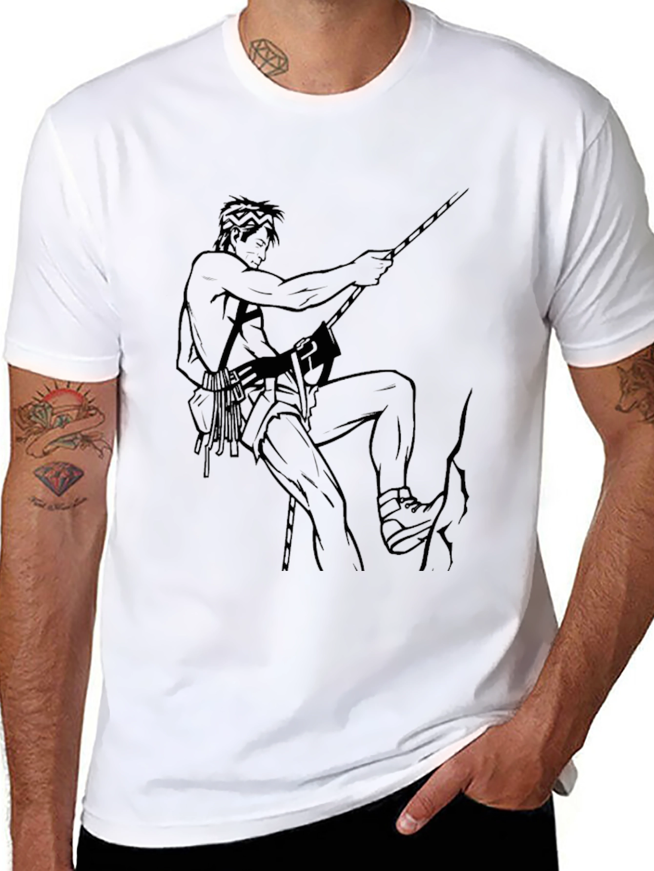 Climbing Man Graphic Tee - Black T-Shirt