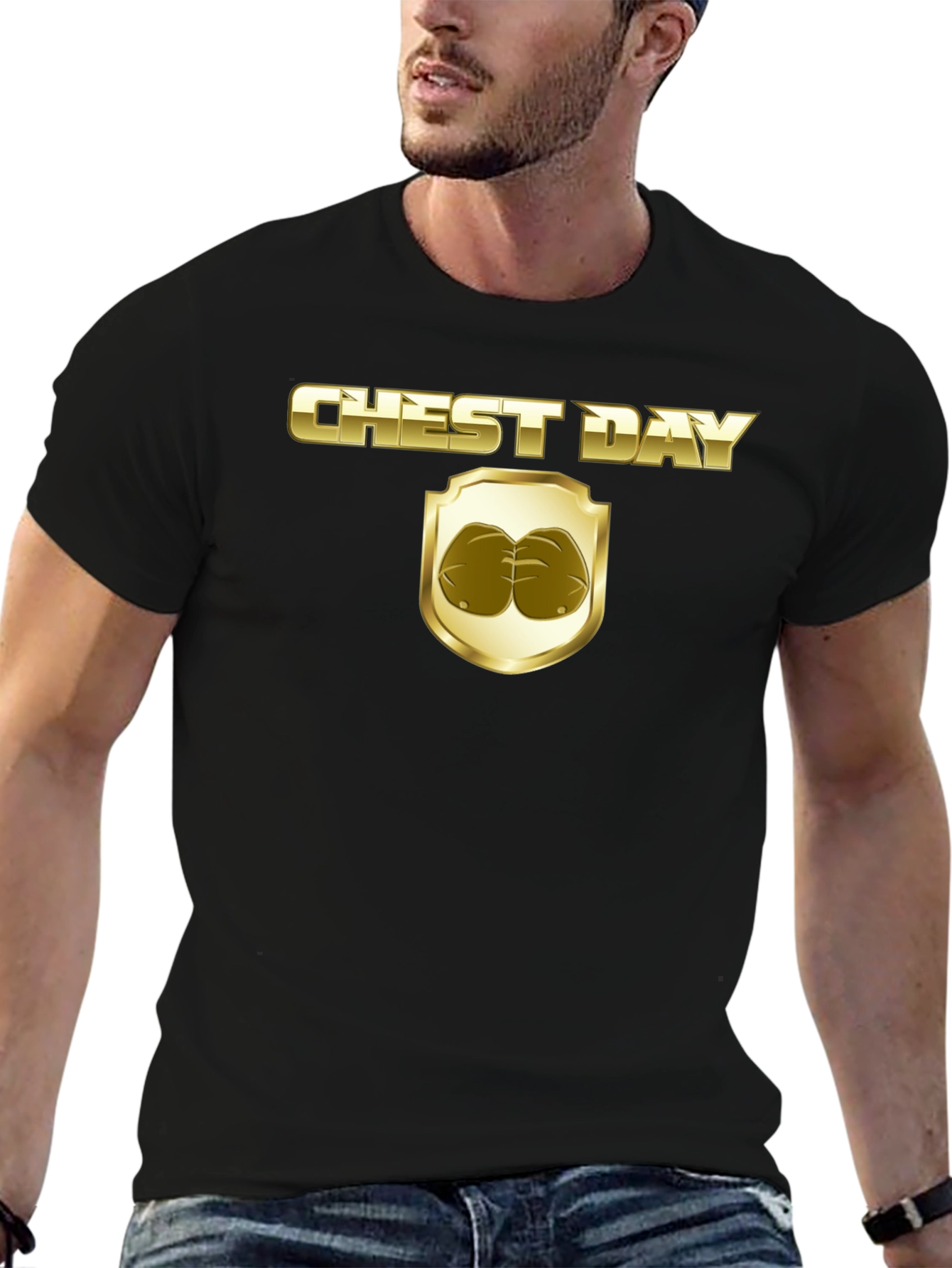 Chest Day Graphic Tee - Gym Humor T-Shirt