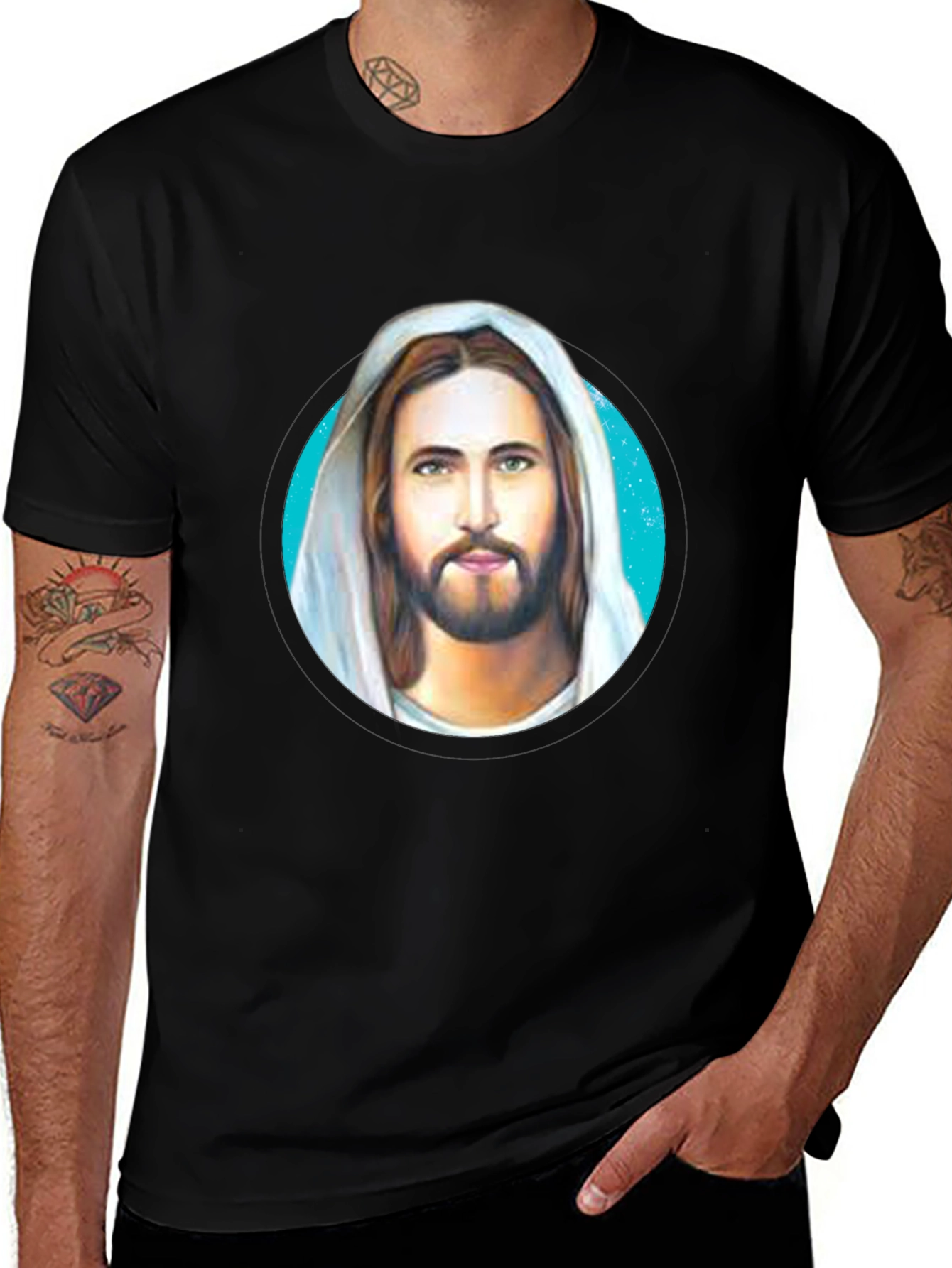Jesus Graphic Tee - Black Cotton Blend