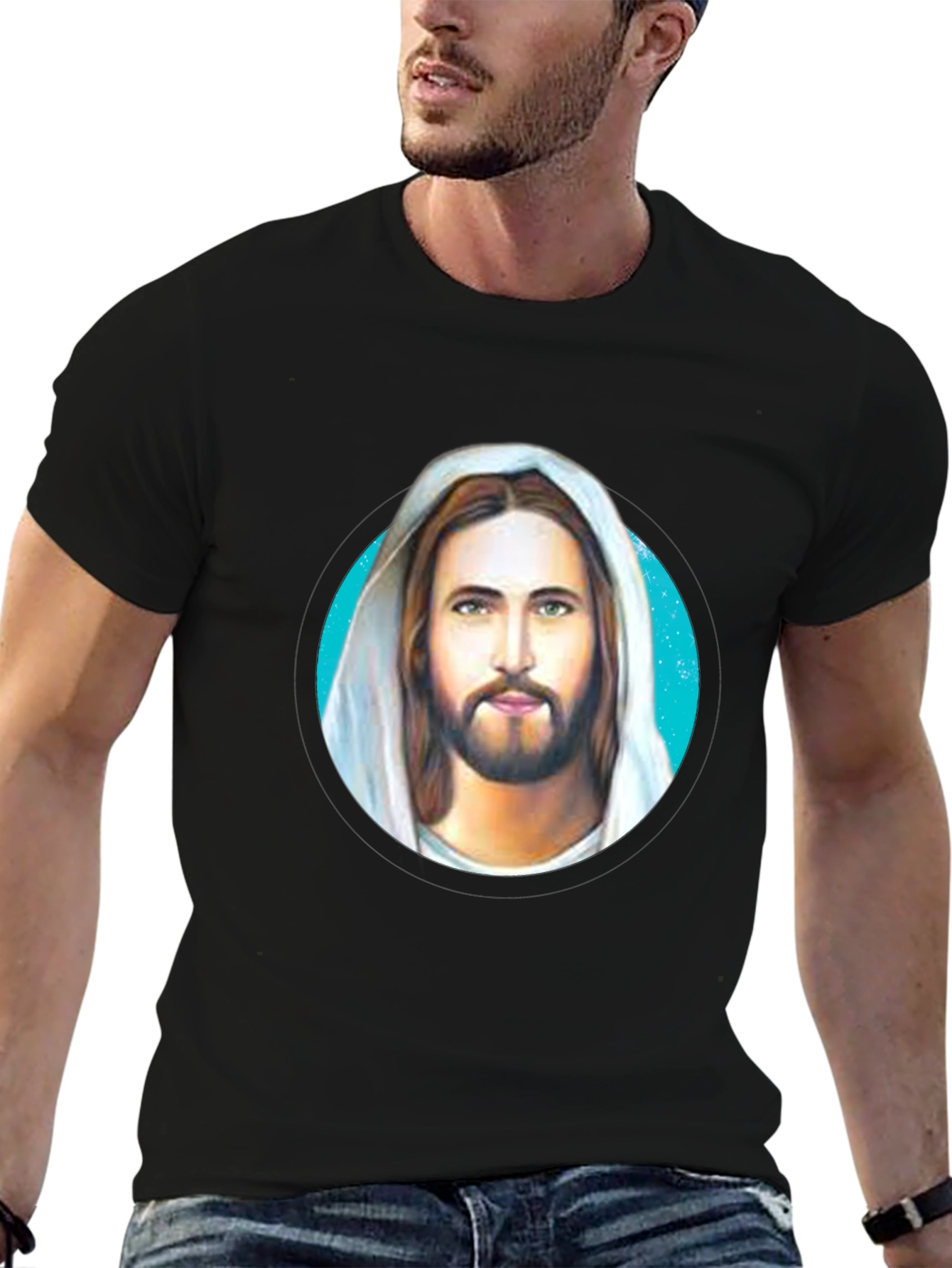 Jesus Graphic Tee - Black Cotton Blend