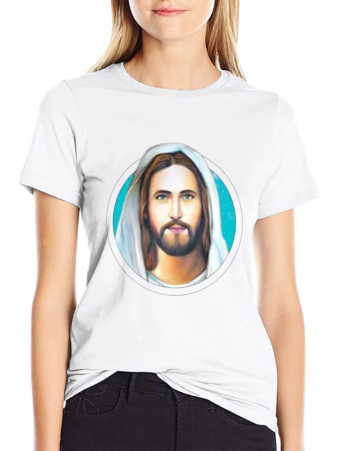 Jesus Graphic Tee - Black Cotton Blend