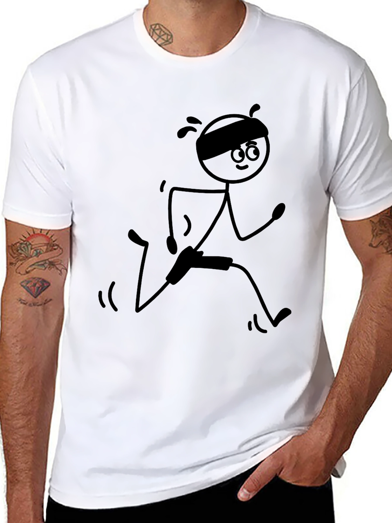 Funny Stick Figure Running T-Shirt