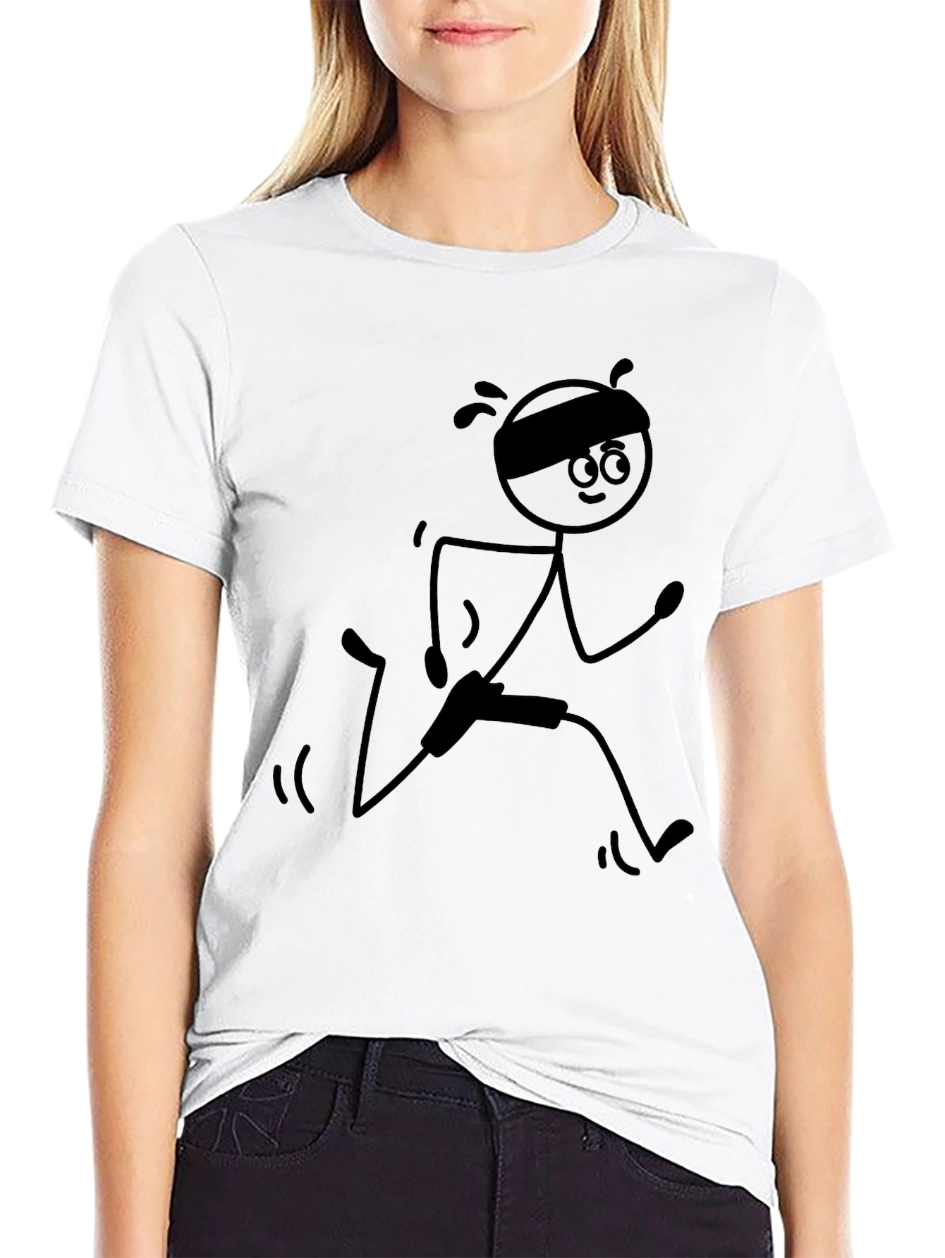 Funny Stick Figure Running T-Shirt