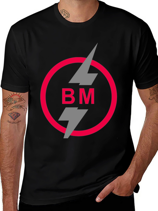 Bold BM Logo Graphic Tee - Stylish Black T-Shirt