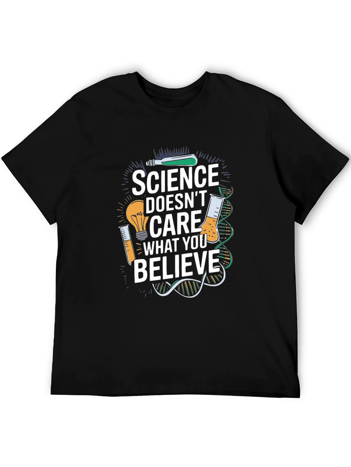 Science Doesnt Care T-Shirt - Black Crew Neck