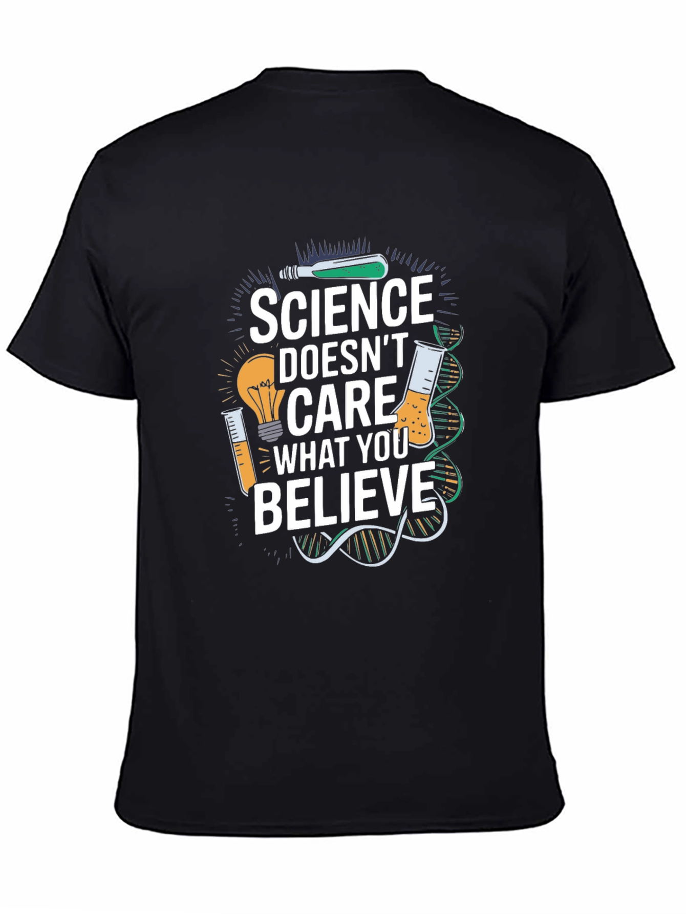 Science Doesnt Care T-Shirt - Black Crew Neck