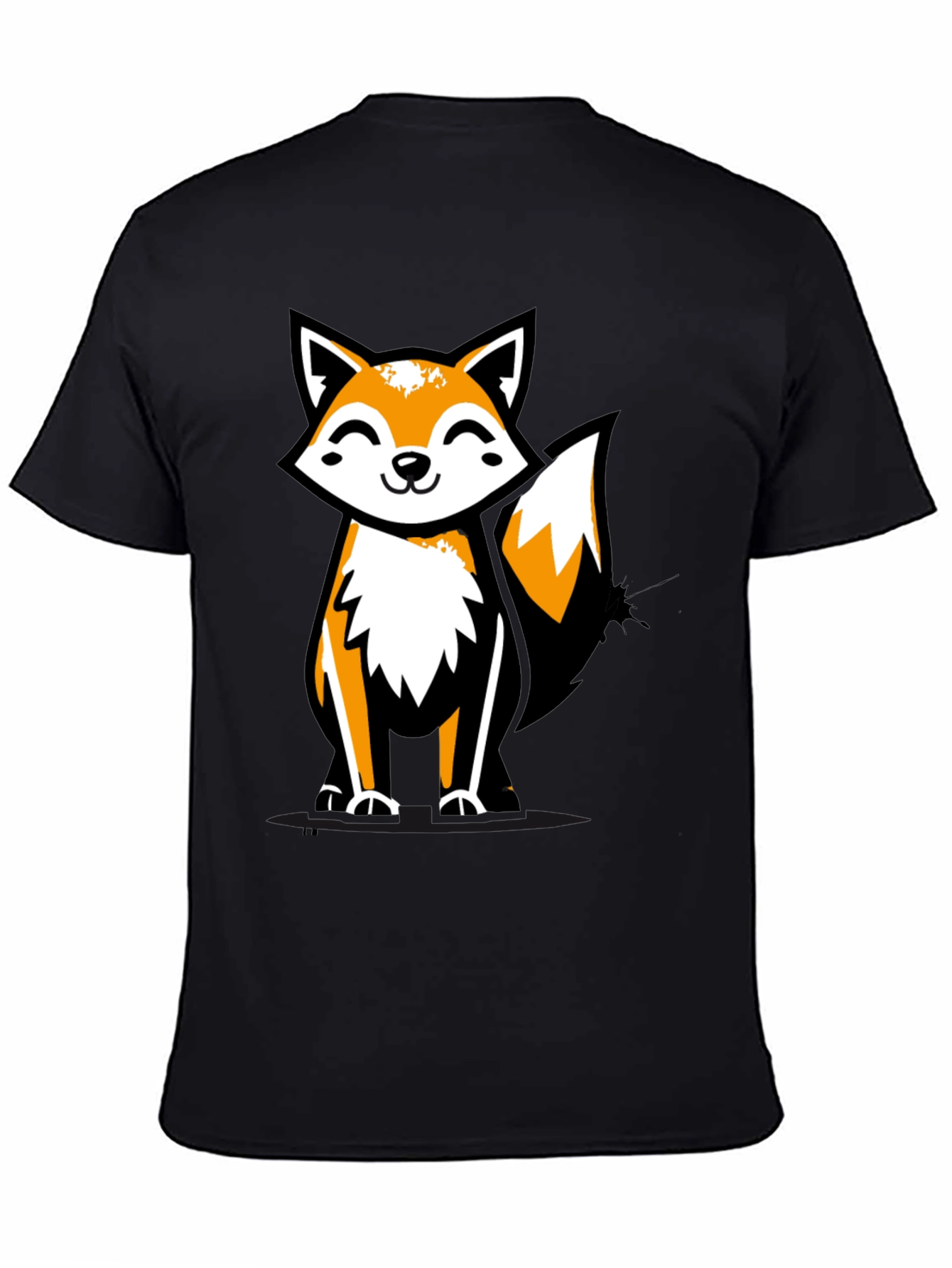 Fun Fox Graphic Tee - Black Casual T-Shirt