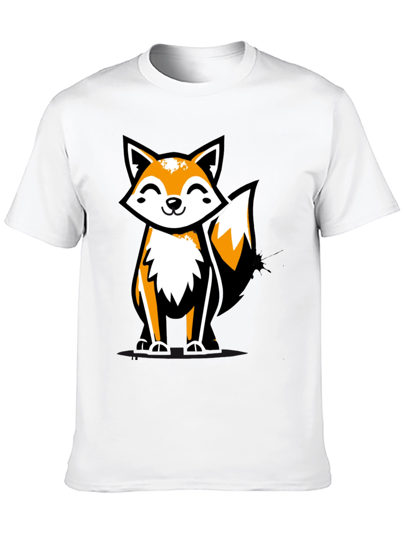 Fun Fox Graphic Tee - Black Casual T-Shirt