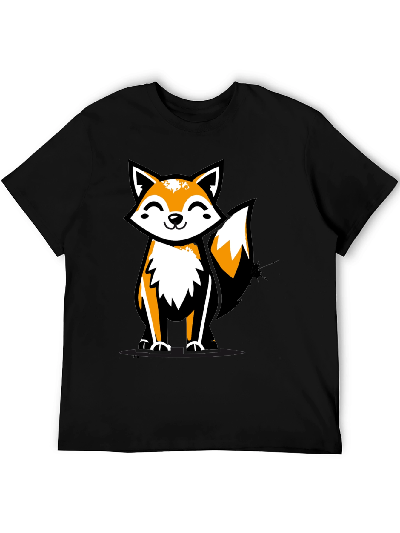 Fun Fox Graphic Tee - Black Casual T-Shirt
