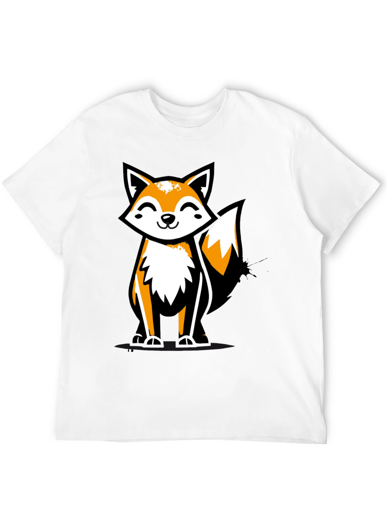 Fun Fox Graphic Tee - Black Casual T-Shirt