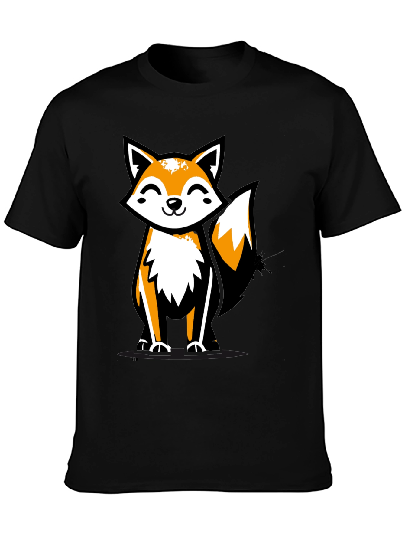 Fun Fox Graphic Tee - Black Casual T-Shirt