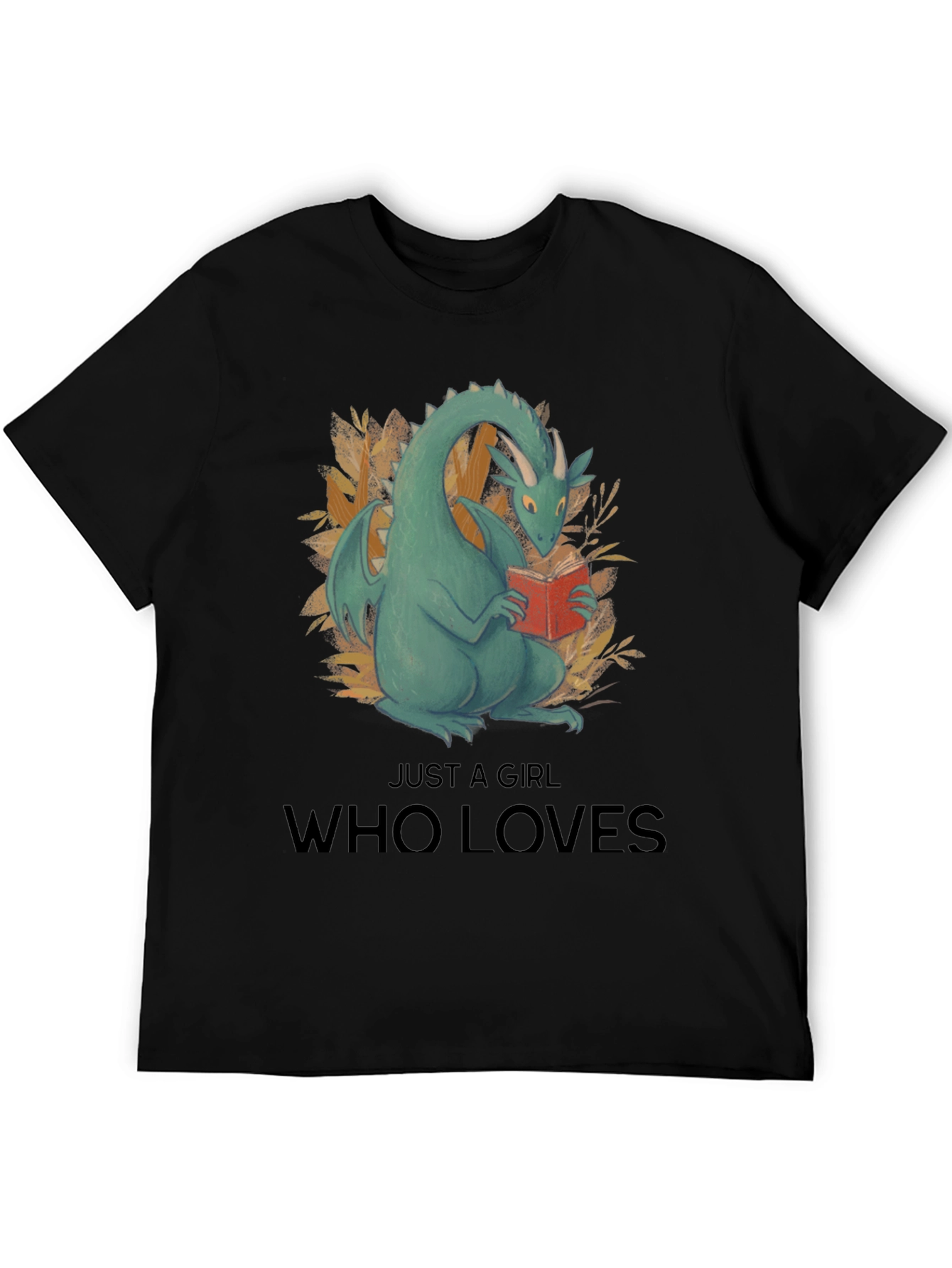 Dragon Reading Book Graphic T-Shirt