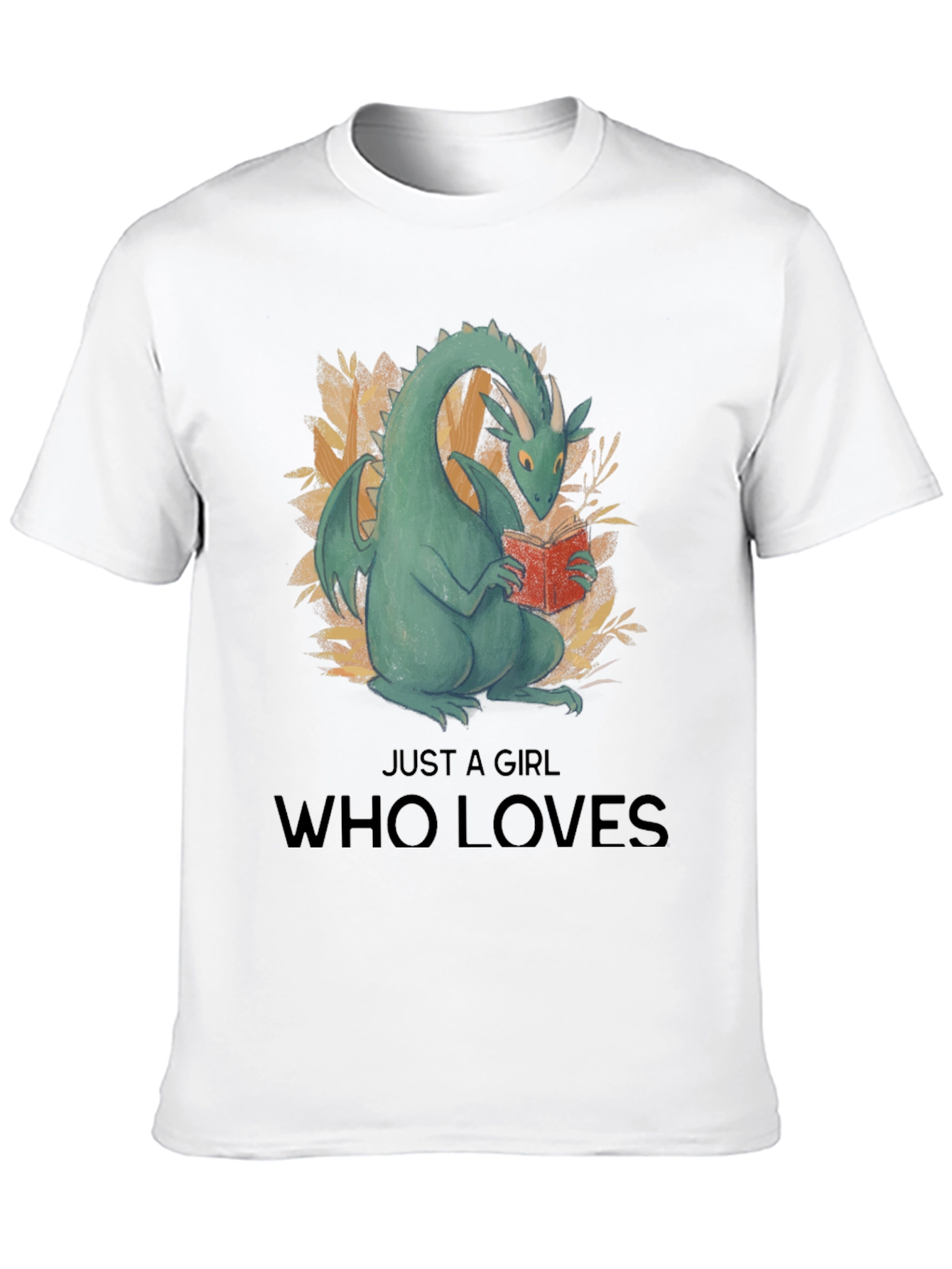 Dragon Reading Book Graphic T-Shirt