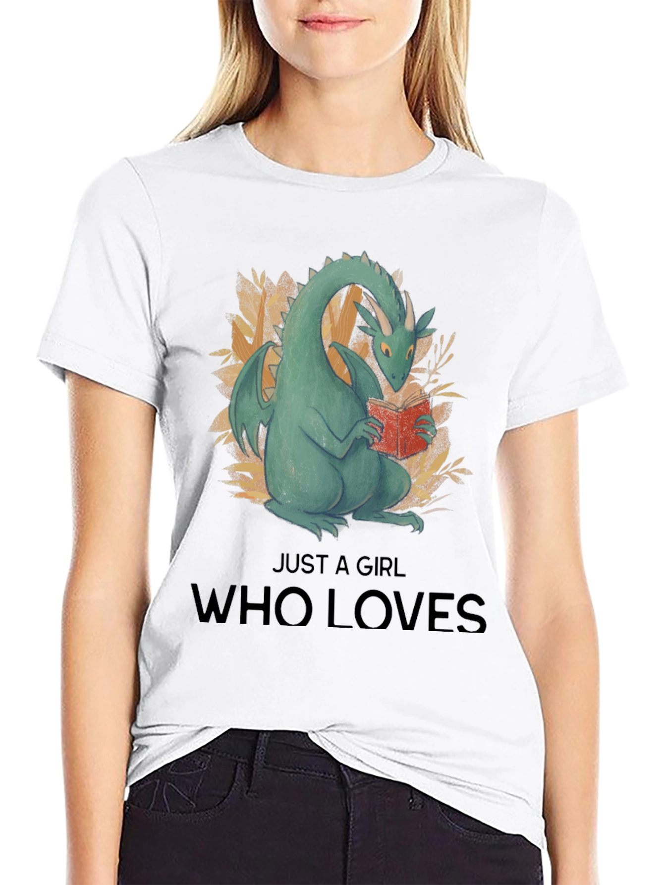 Dragon Reading Book Graphic T-Shirt
