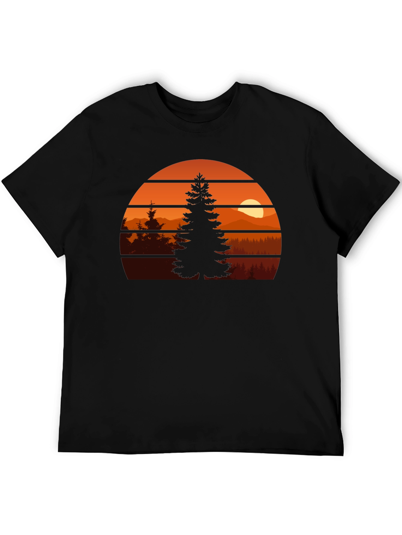 Nature Sunset Graphic Tee - Unisex Black T-Shirt