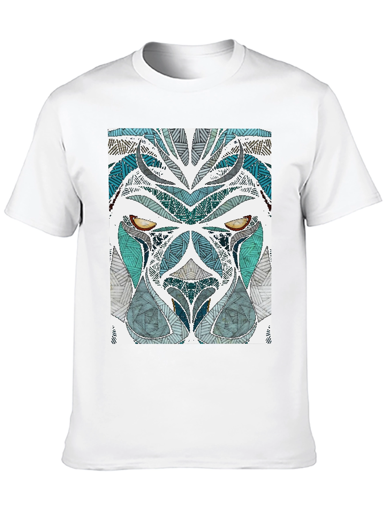 Abstract Lion Graphic Tee - Mens Black T-Shirt