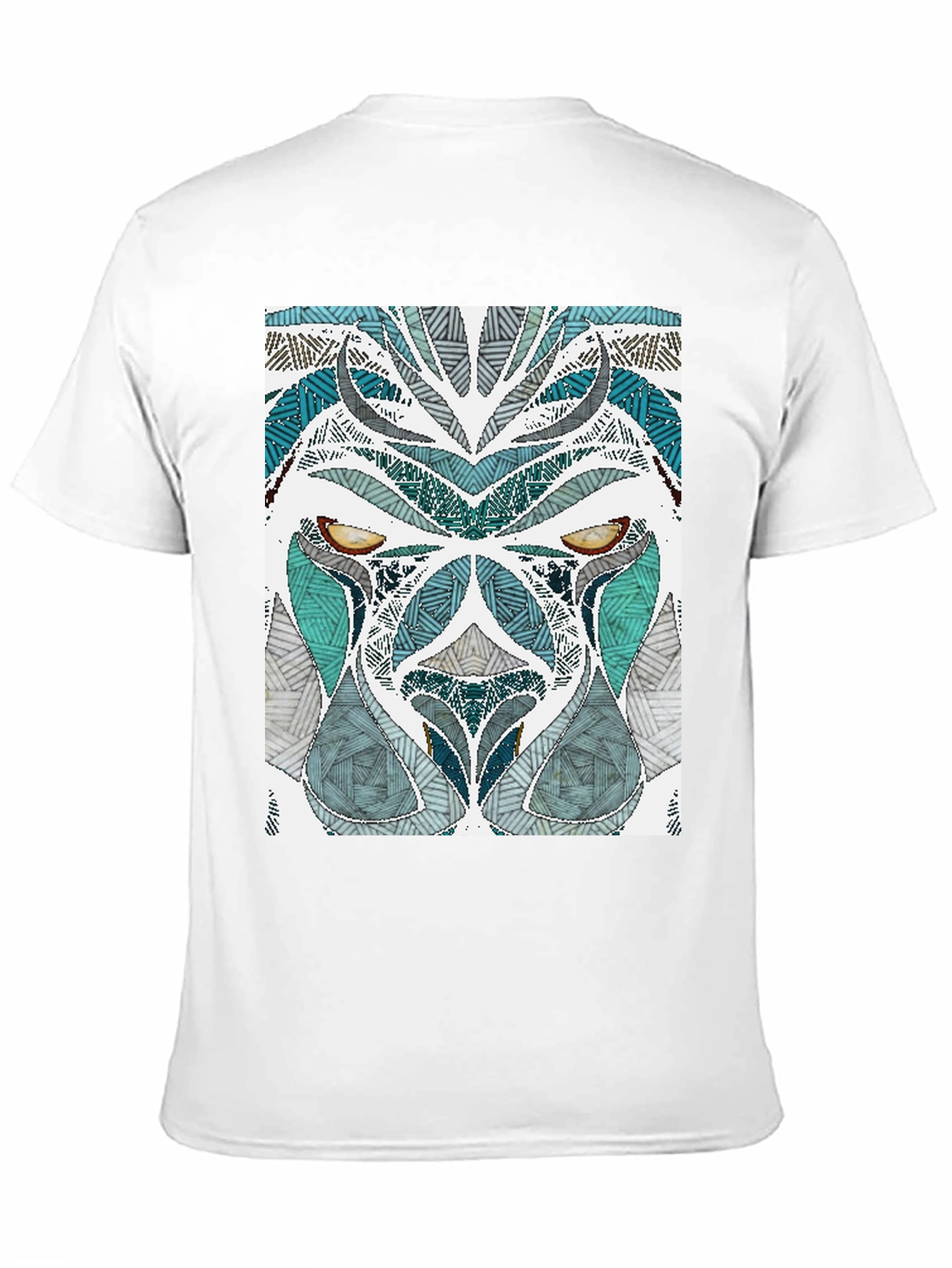 Abstract Lion Graphic Tee - Mens Black T-Shirt
