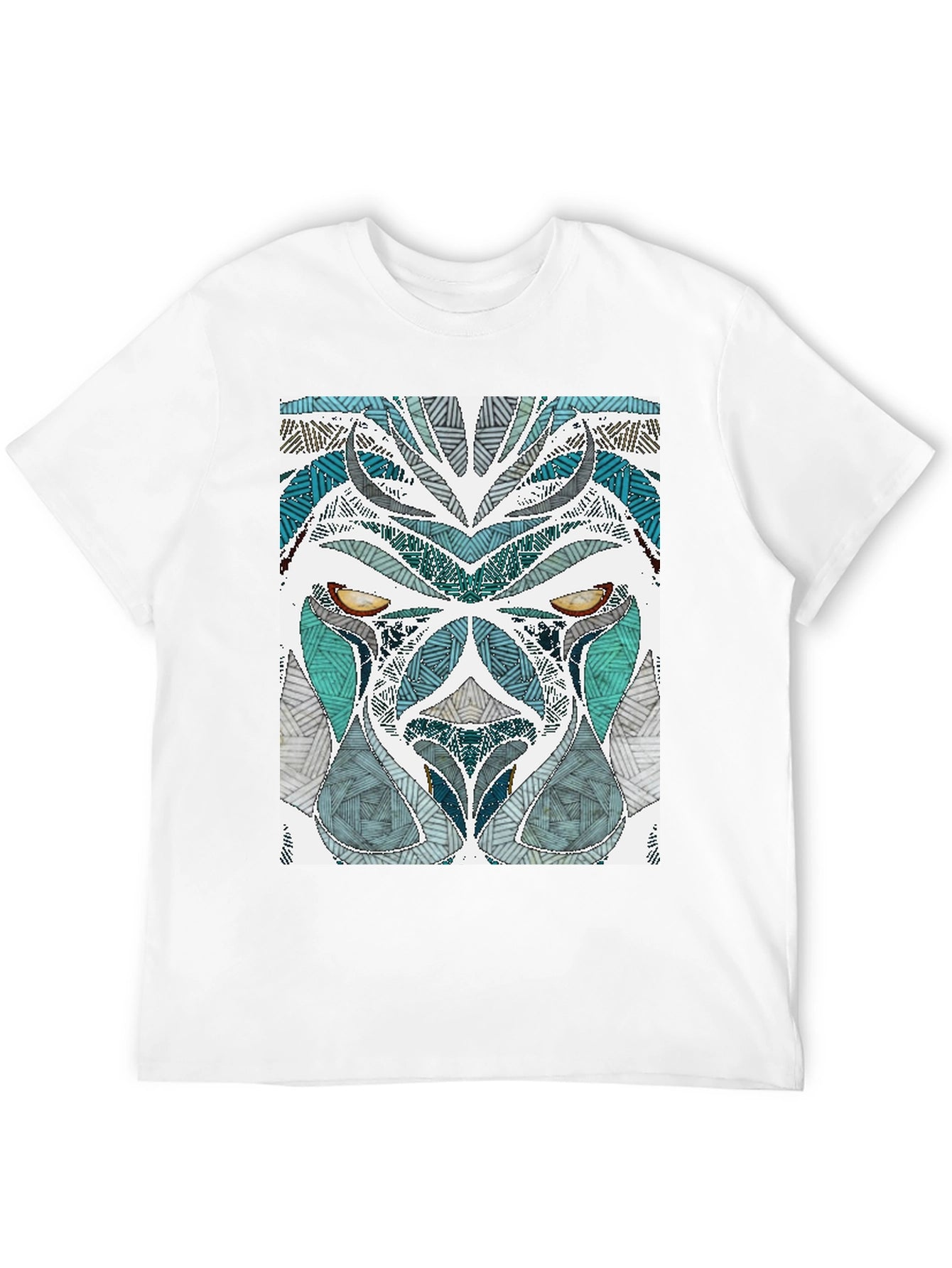 Abstract Lion Graphic Tee - Mens Black T-Shirt