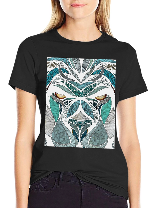 Abstract Lion Graphic Tee - Mens Black T-Shirt
