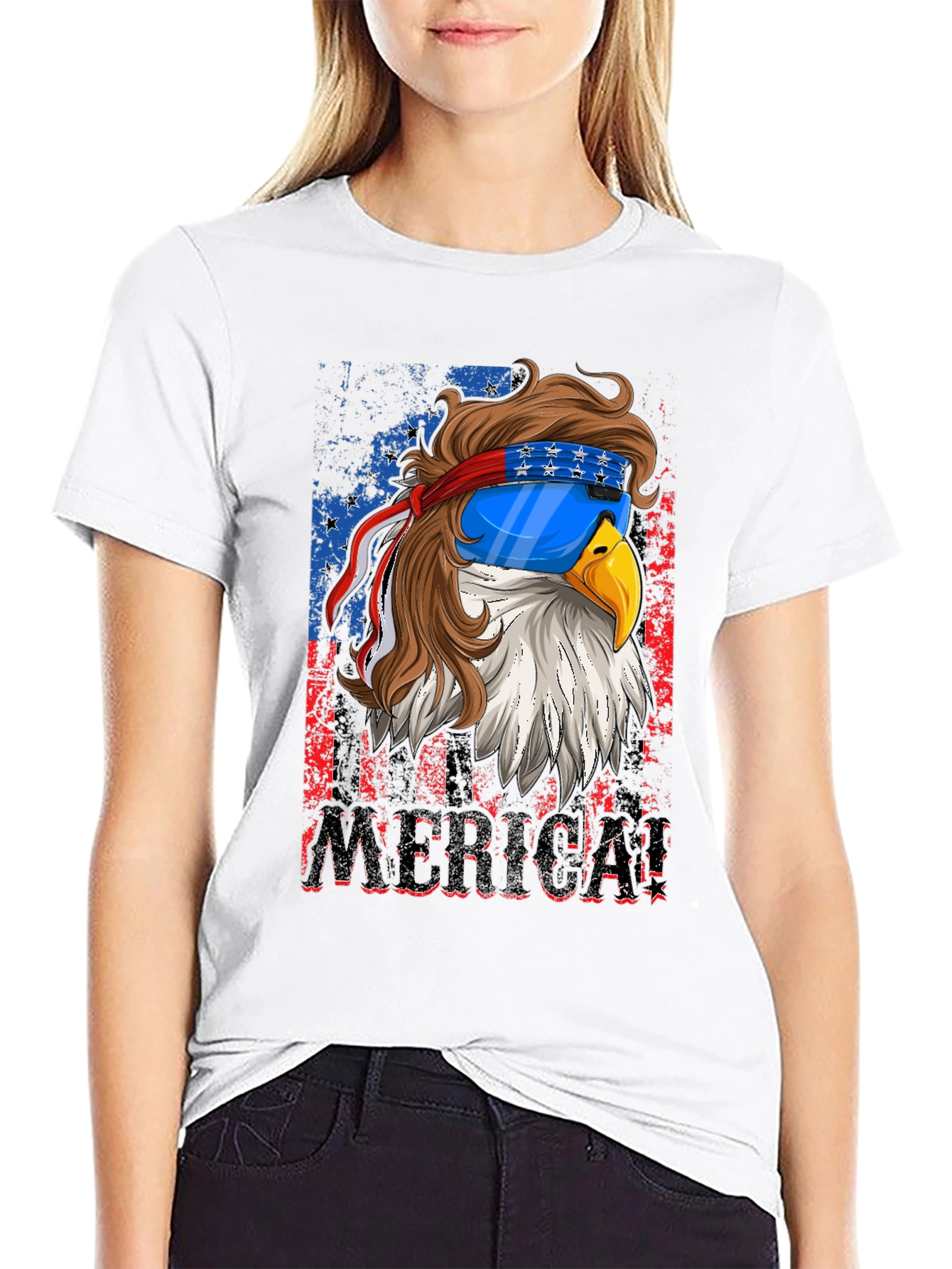 Patriotic Eagle Graphic T-Shirt