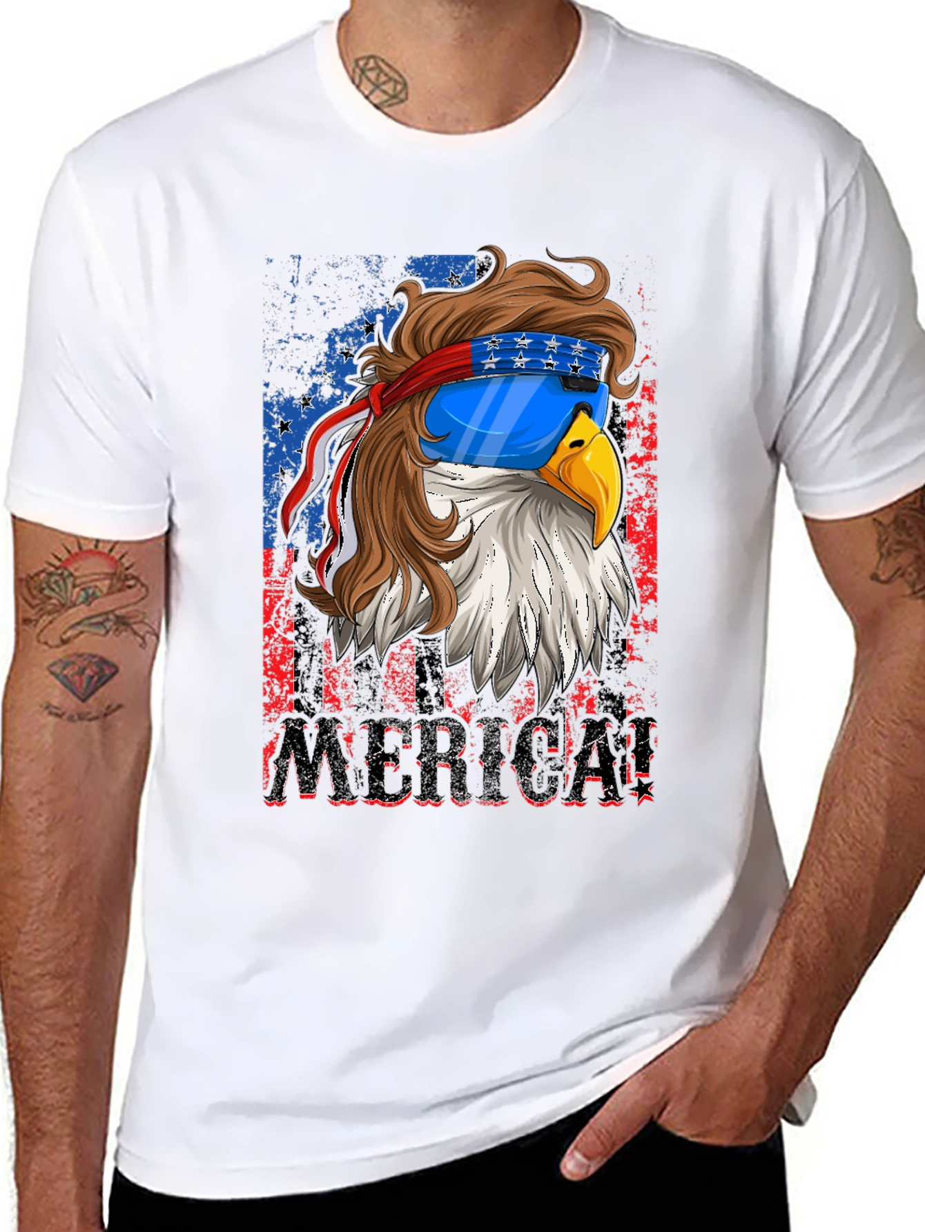 Patriotic Eagle Graphic T-Shirt