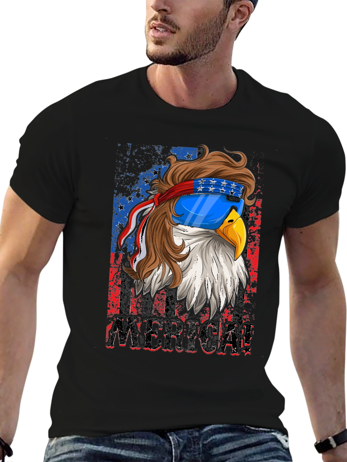 Patriotic Eagle Graphic T-Shirt
