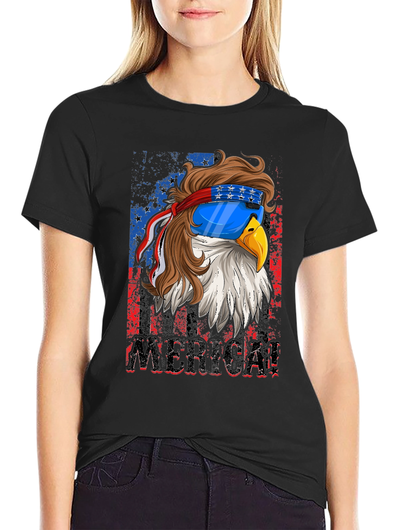 Patriotic Eagle Graphic T-Shirt