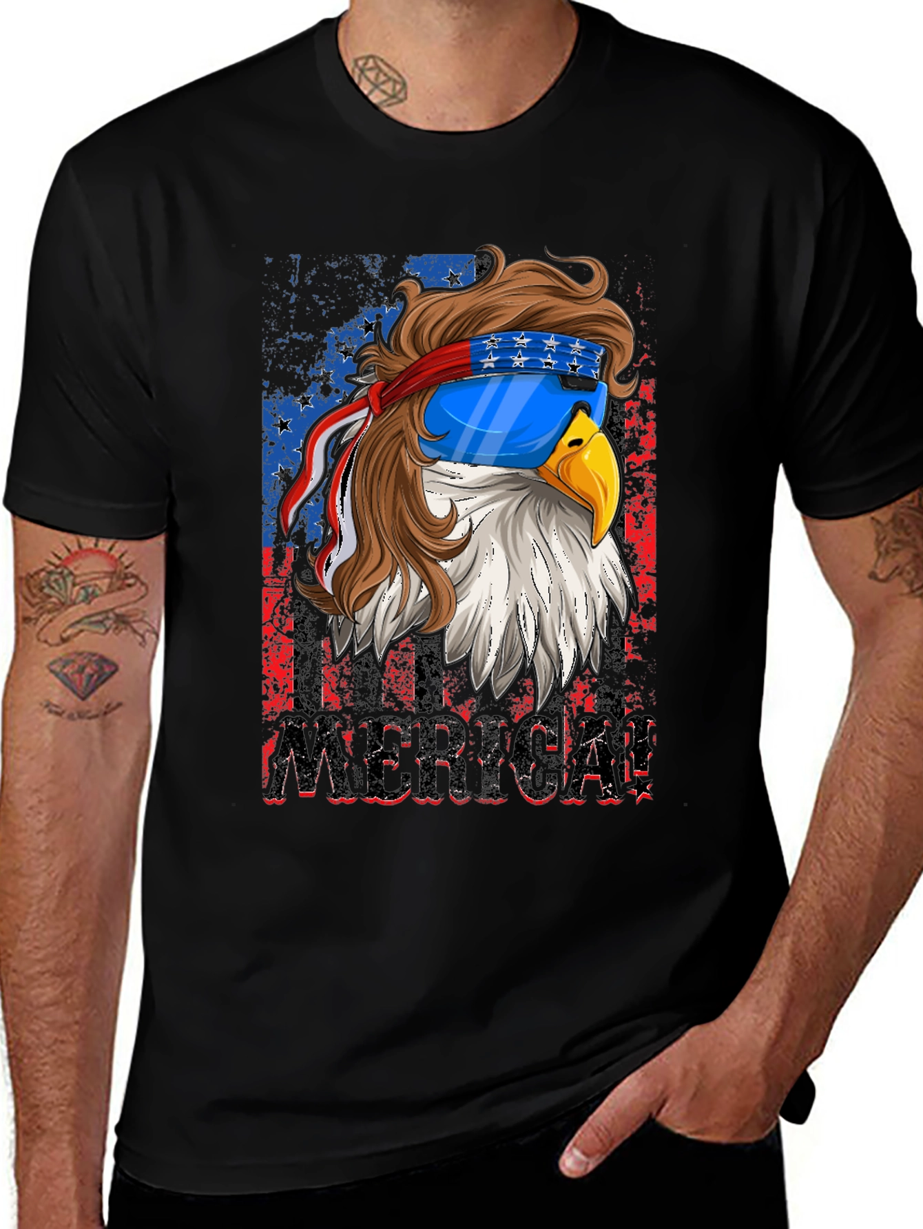 Patriotic Eagle Graphic T-Shirt