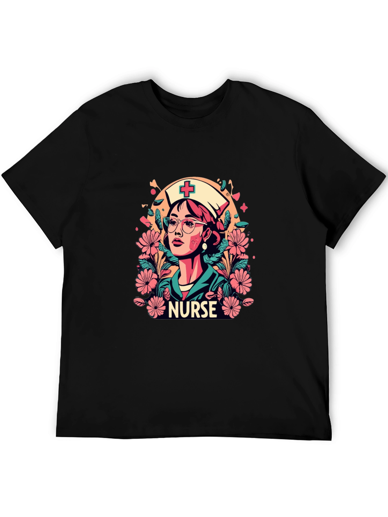 Nurse Floral Graphic T-Shirt - Unisex Style