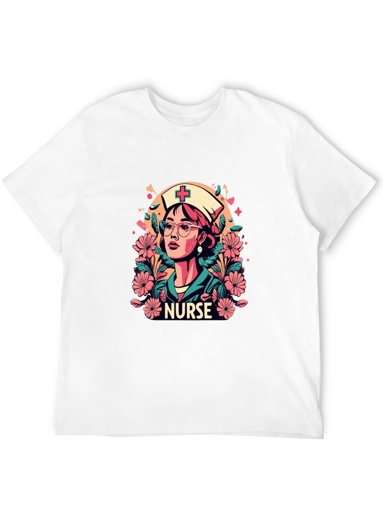 Nurse Floral Graphic T-Shirt - Unisex Style