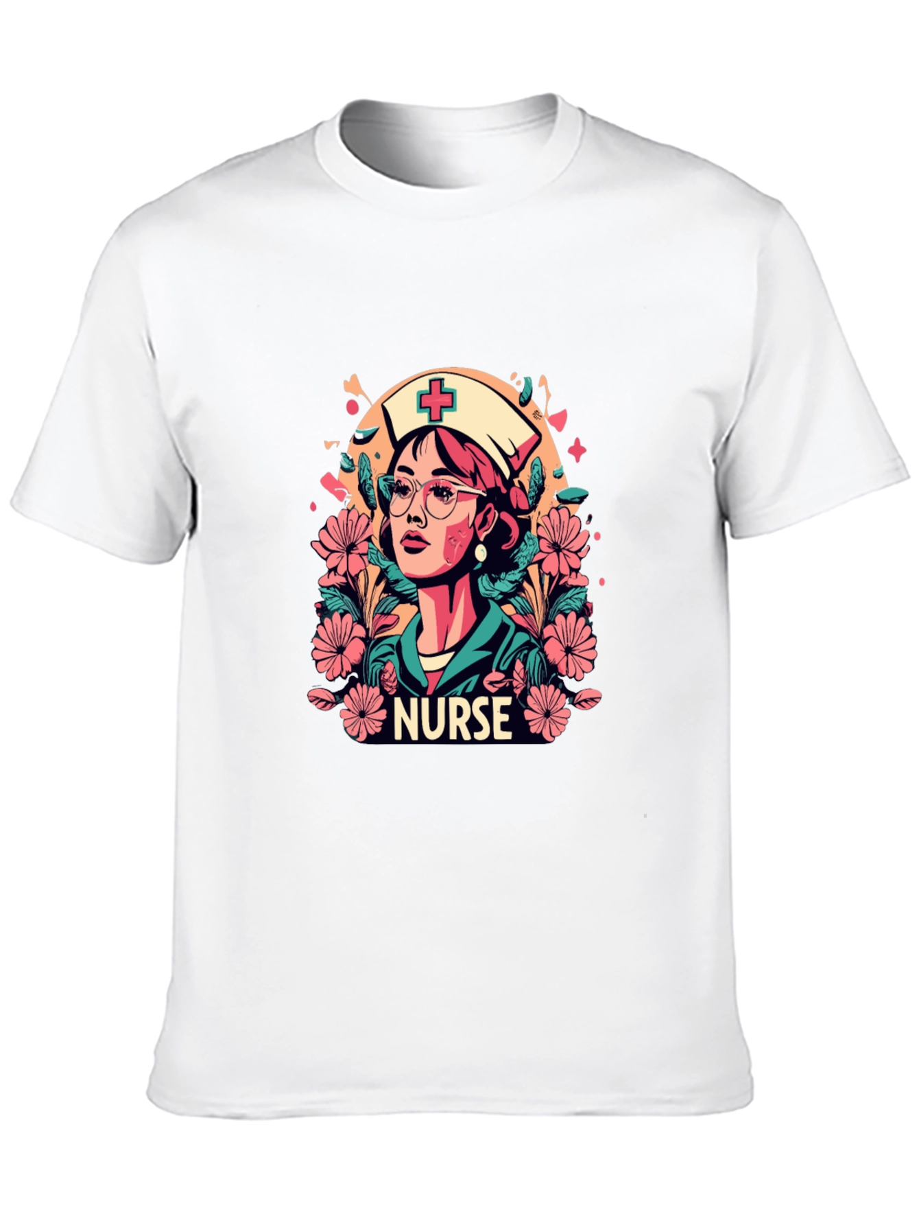 Nurse Floral Graphic T-Shirt - Unisex Style