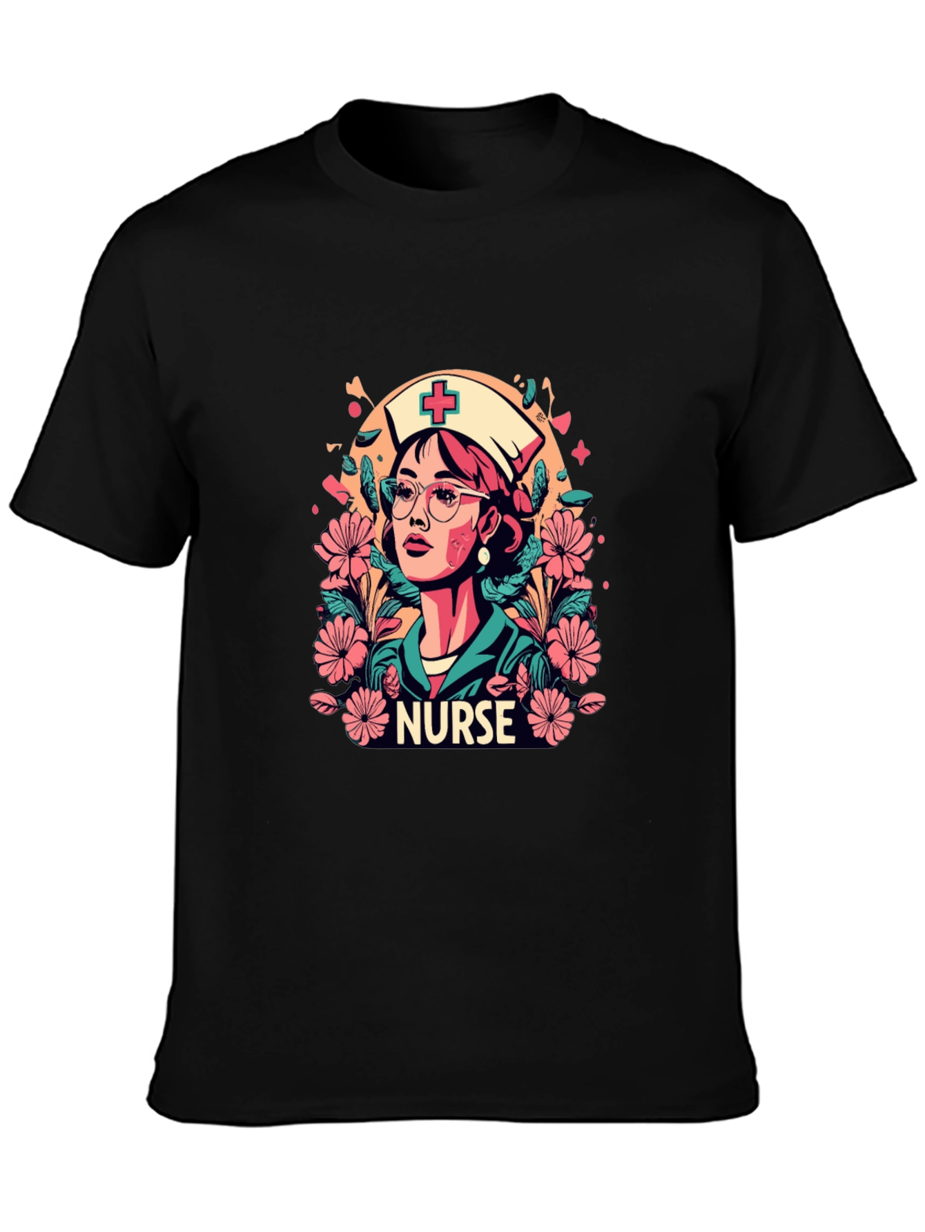 Nurse Floral Graphic T-Shirt - Unisex Style