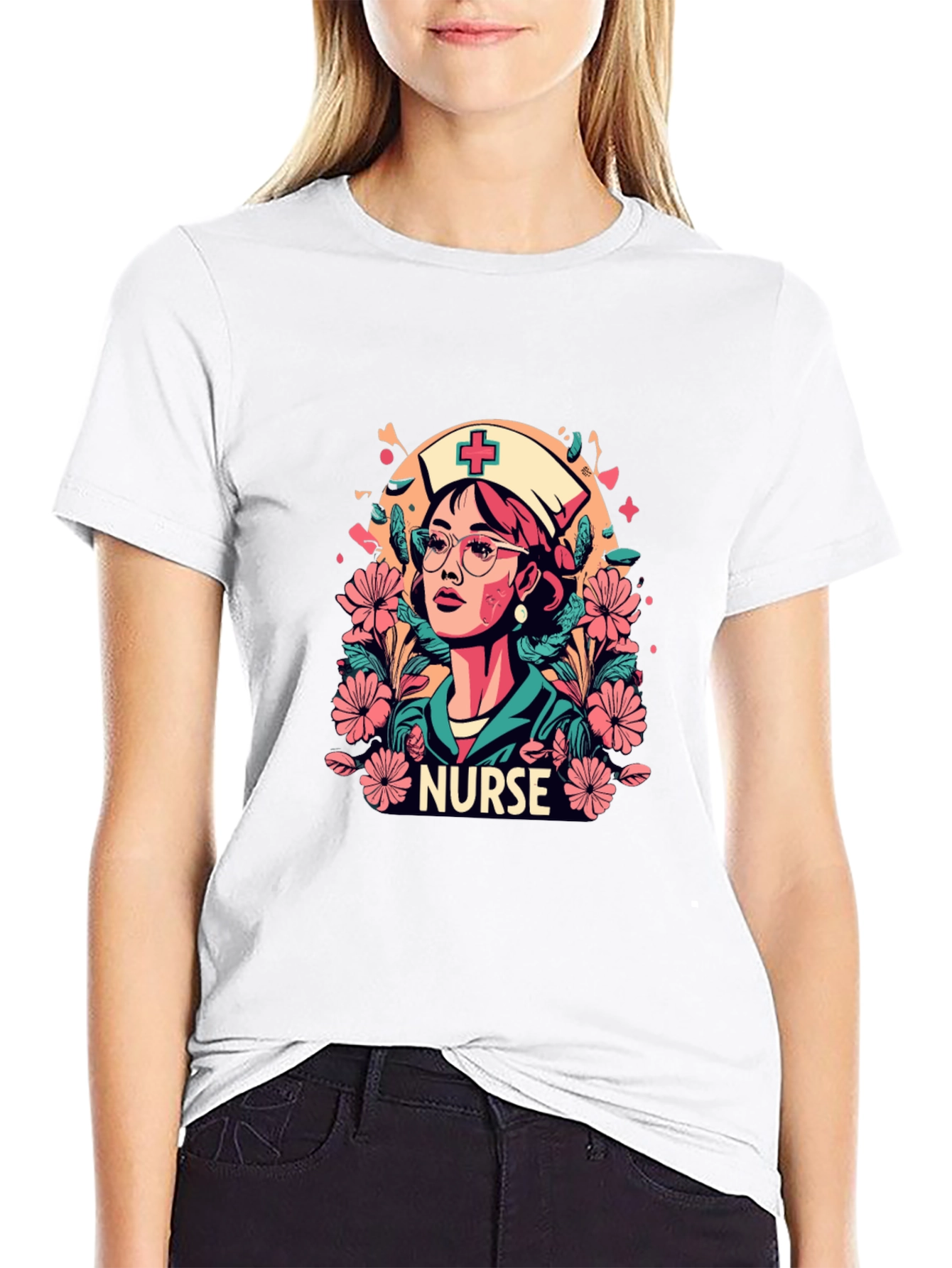 Nurse Floral Graphic T-Shirt - Unisex Style