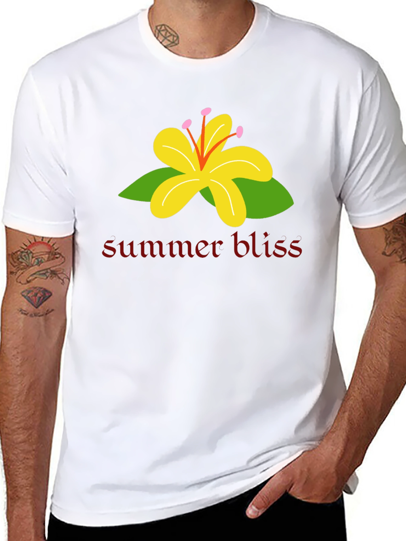 Summer Bliss Graphic T-Shirt - Black Casual Tee